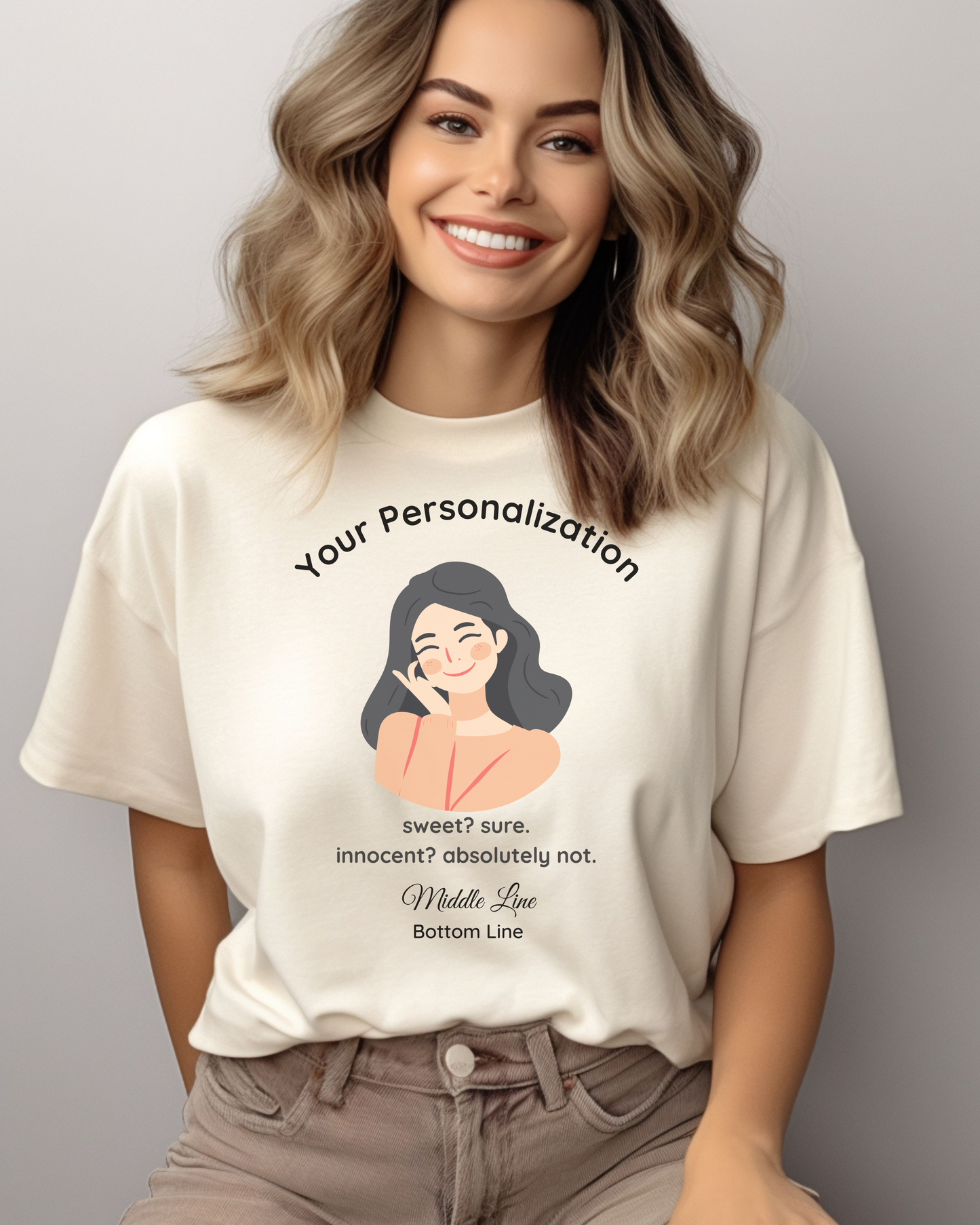Sweet? Sure. Innocent? Absolutely Not. Personalized Tee – Bach & Girls’ Weekend Party Shirt with Wheel of Dare QR Code