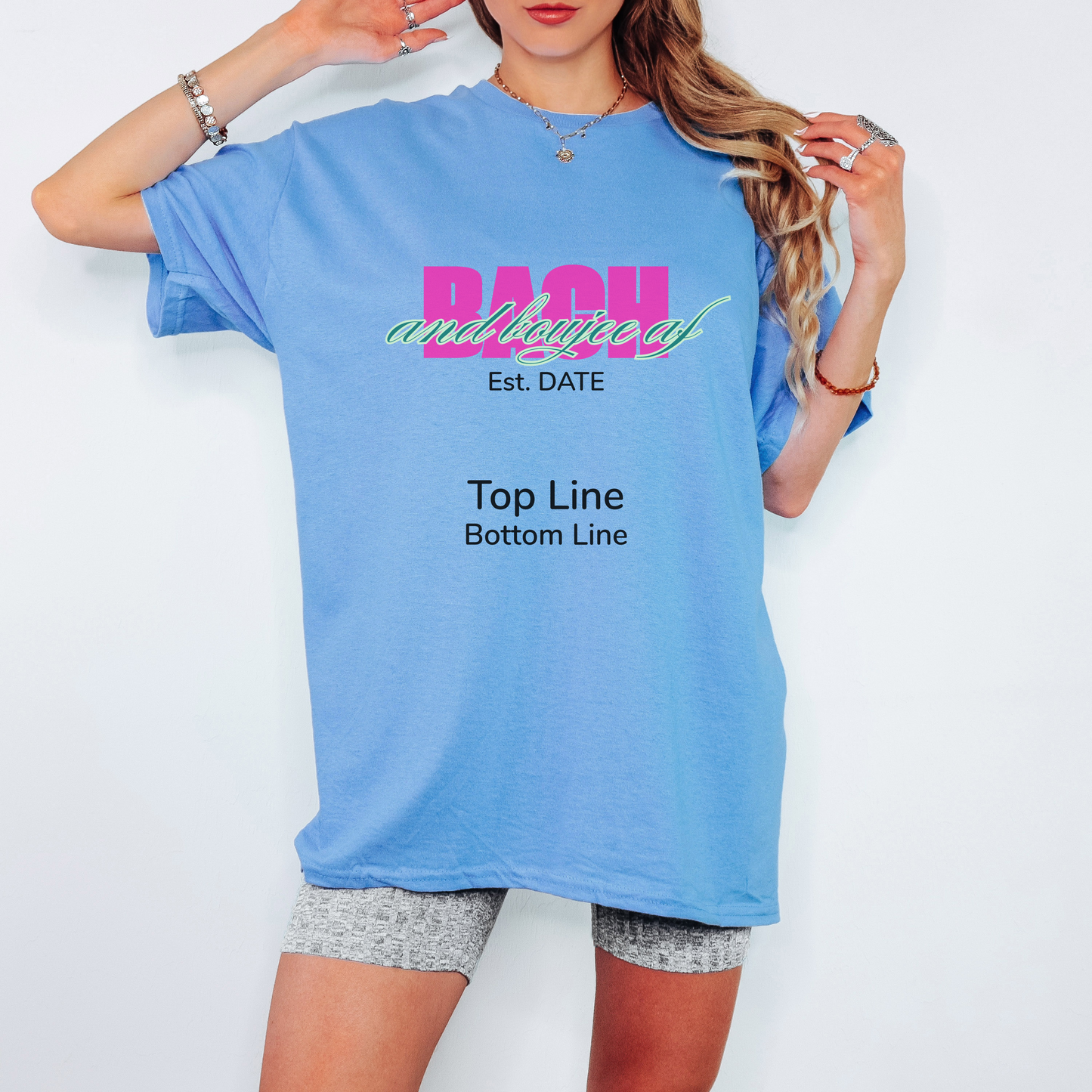 Bach and Boujee AF Tee – Luxe Bachelorette Party Shirt with Wheel of Dare QR Code