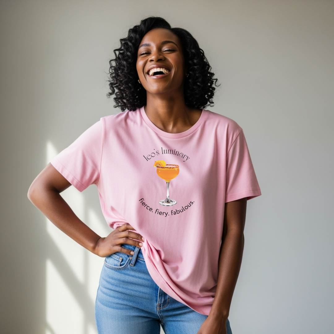 Leo’s Luminary | Astromixology Zodiac Cocktail Recipe Wheel of Dare QR Code Party Game Shirt