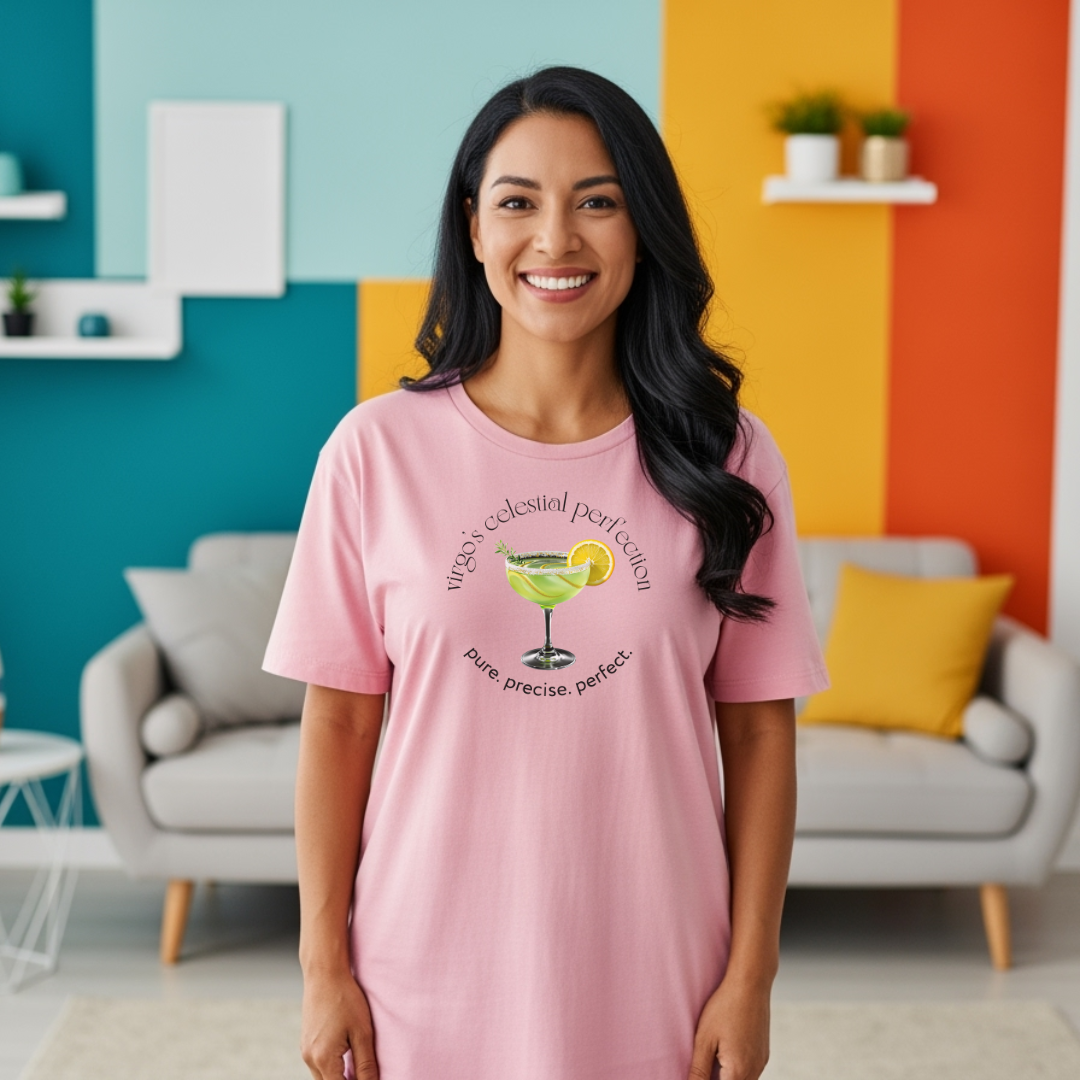 Virgo’s Celestial Perfection | Astromixology Zodiac Cocktail Recipe Wheel of Dare QR Code Party Game Shirt