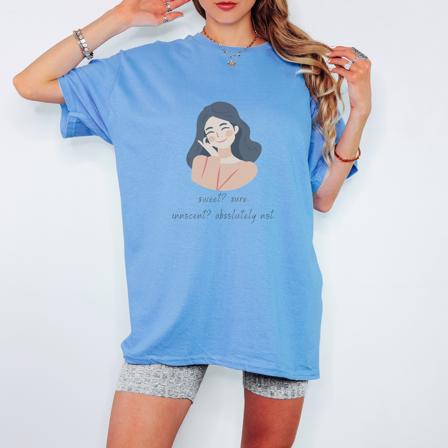 Sweet? Sure. Innocent? Absolutely Not. Tee – Sassy Angel Edition | Party Dare QR Code