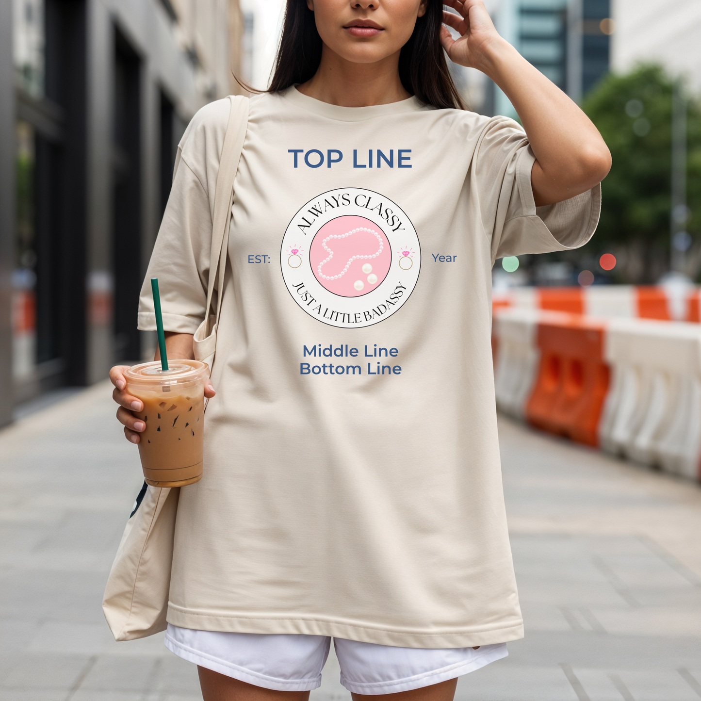 Always Classy, Just a Little Bit Badassy Personalized Tee – Bachelorette Party Shirt with Wheel of Dare QR Code
