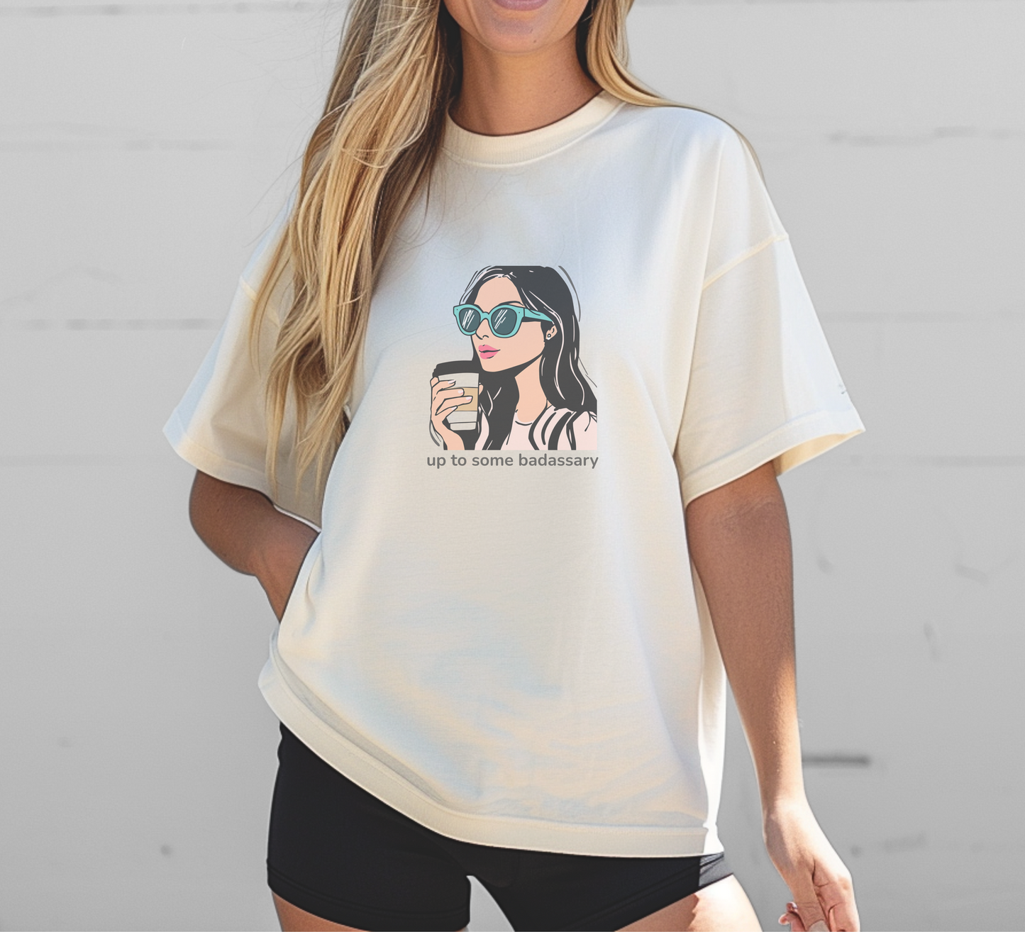 Up to Some Badassary Tee – Coffee & Confidence Edition | Party Dare QR Code