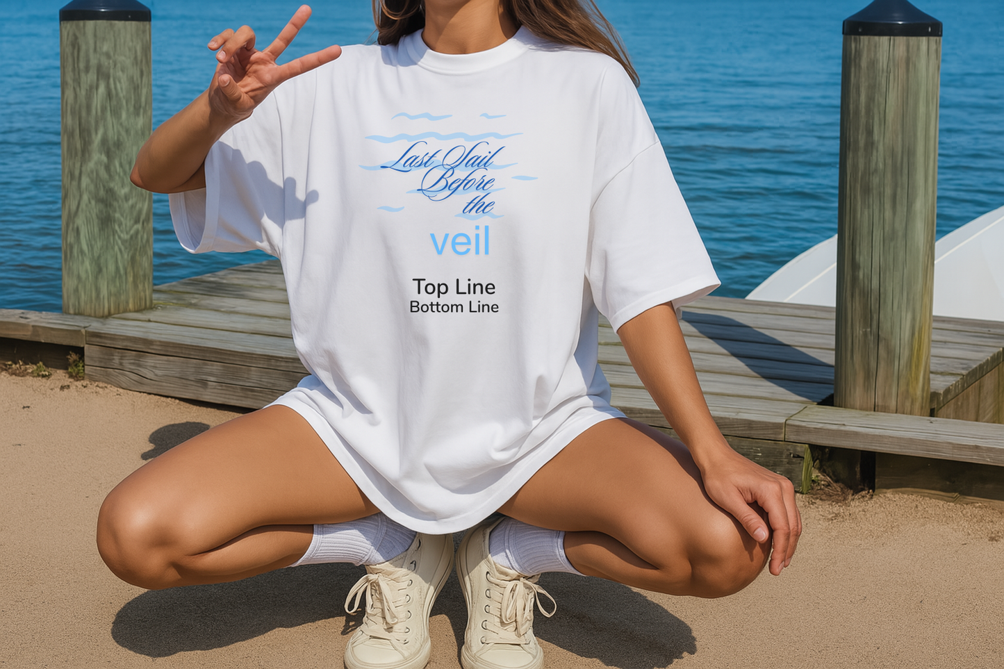 Last Sail Before the Veil Tee – Nautical Bachelorette Shirt with Wheel of Dare QR Code Game