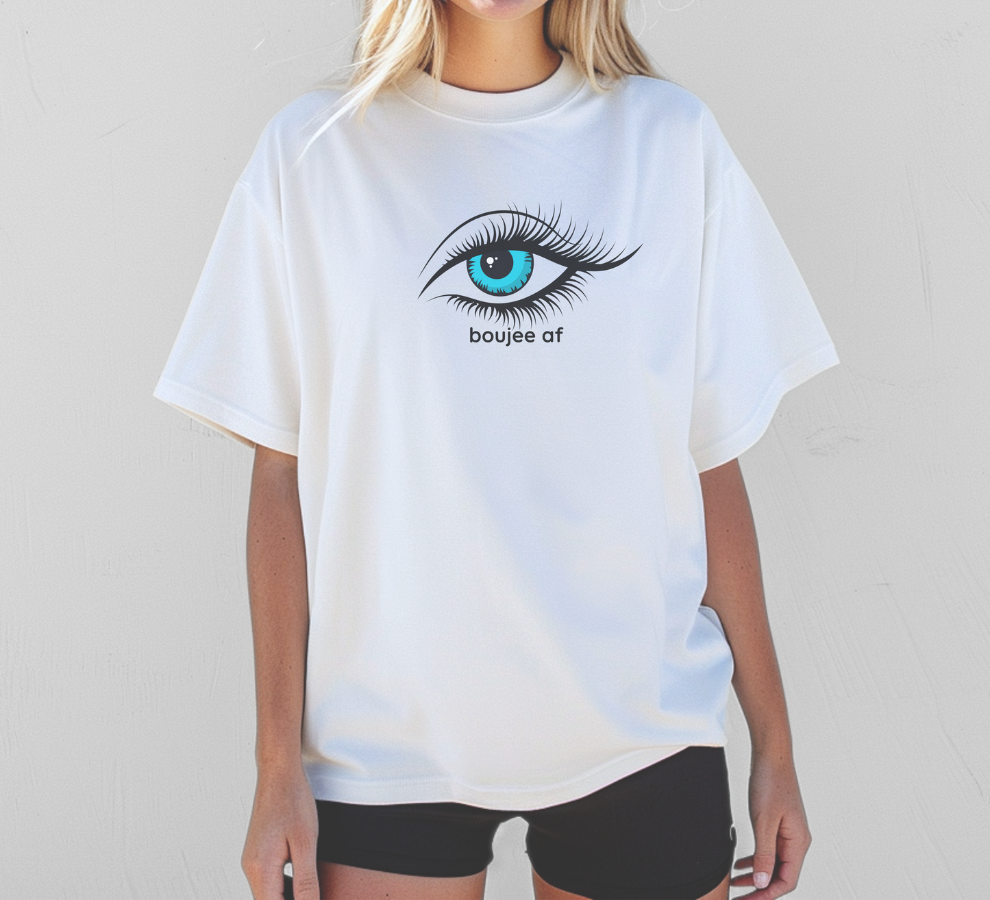 Boujee AF Tee – Glam Eye Edition | Party-Ready Oversized Trend + Wheel of Dare QR Code