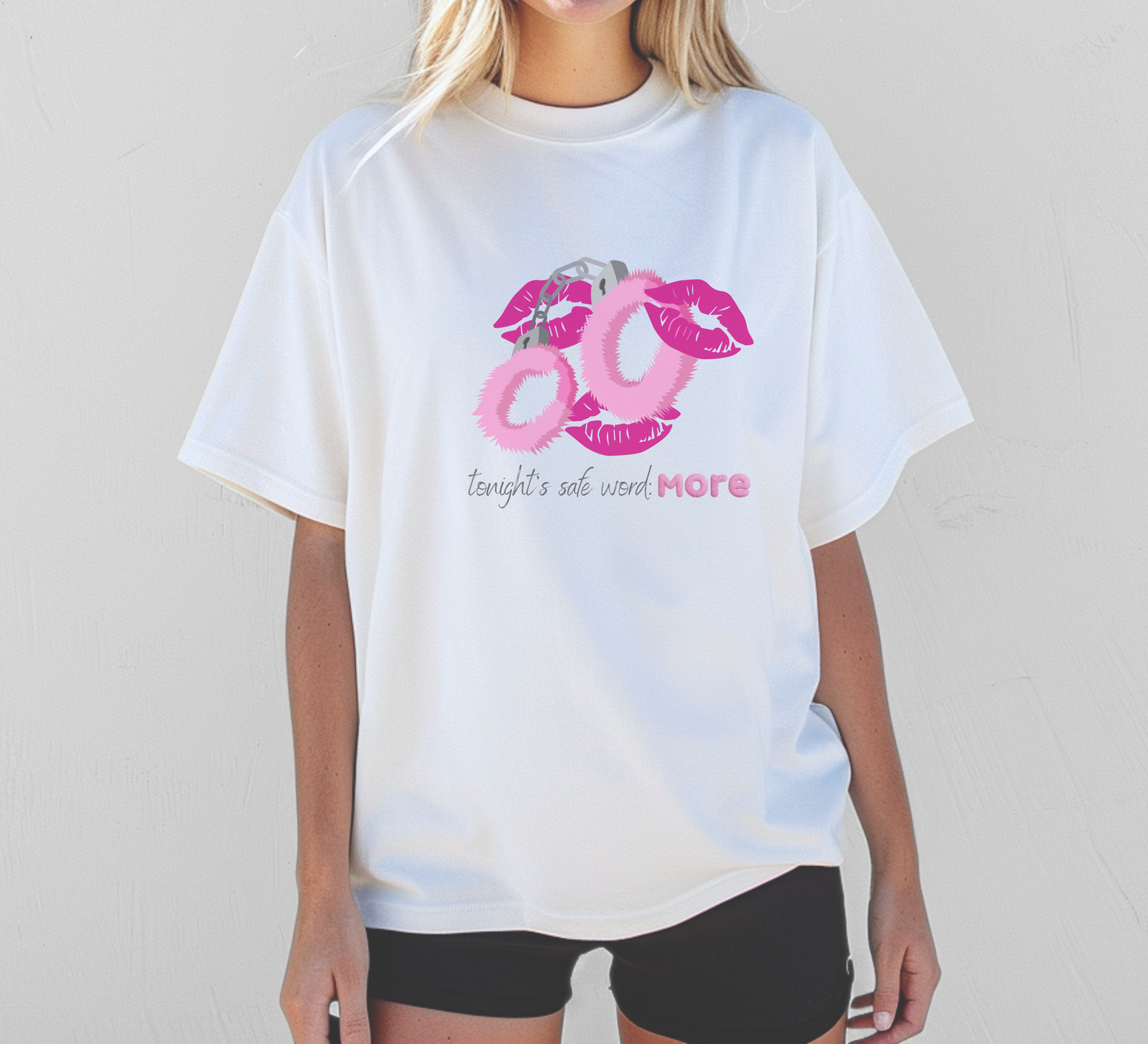 Tonight’s Safe Word: More Tee – Naughty Party Edition | Dare QR Code on Sleeve