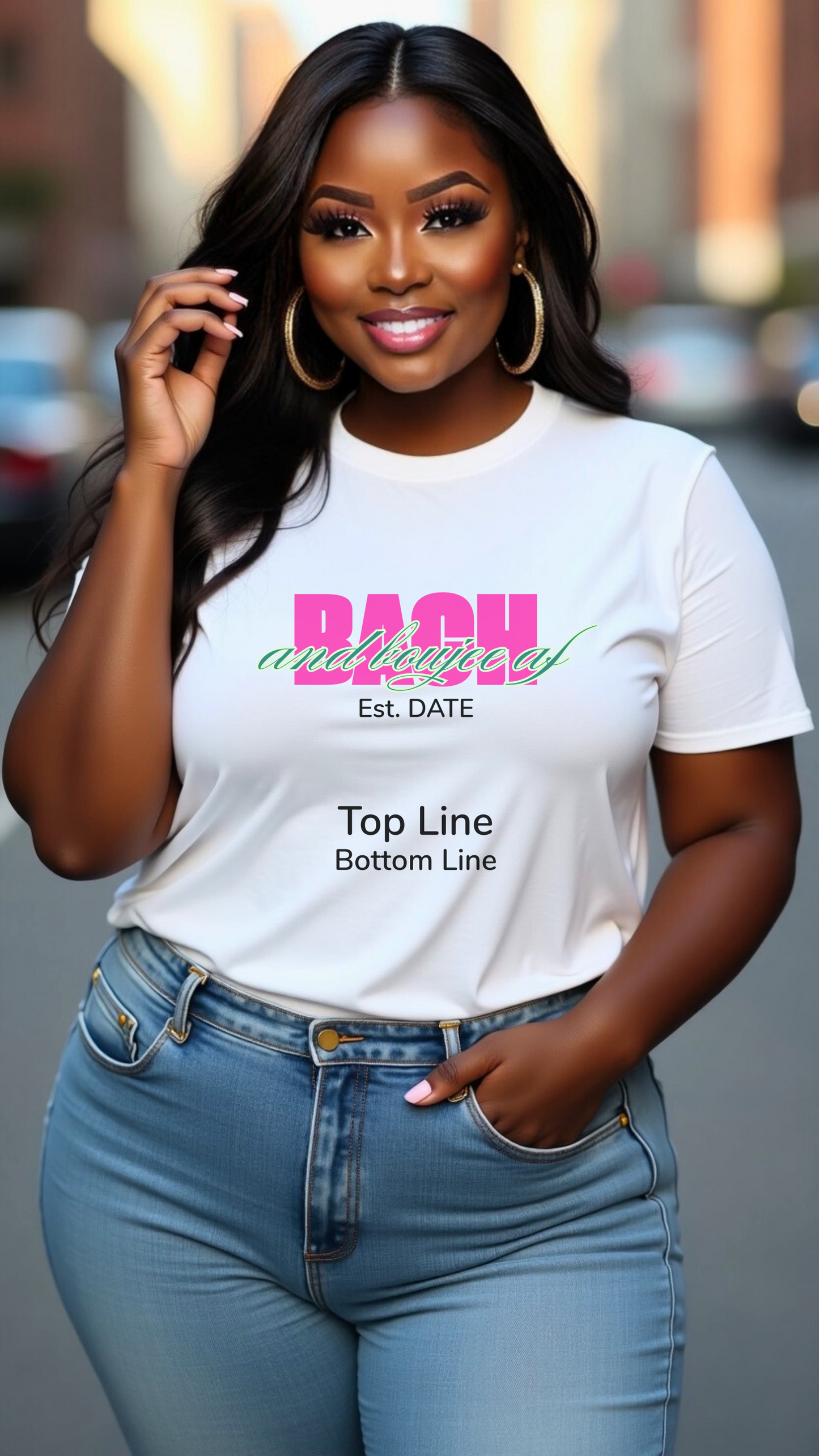 Bach and Boujee AF Tee – Luxe Bachelorette Party Shirt with Wheel of Dare QR Code