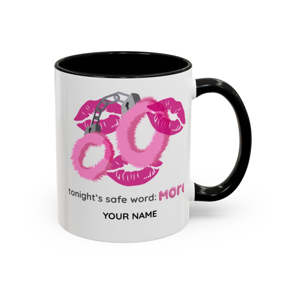 Personalized Accent Coffee Mug – Custom Name Sassy Ceramic Mug with Color Handle, 11oz & 15oz, Fun Bachelorette Party Gift