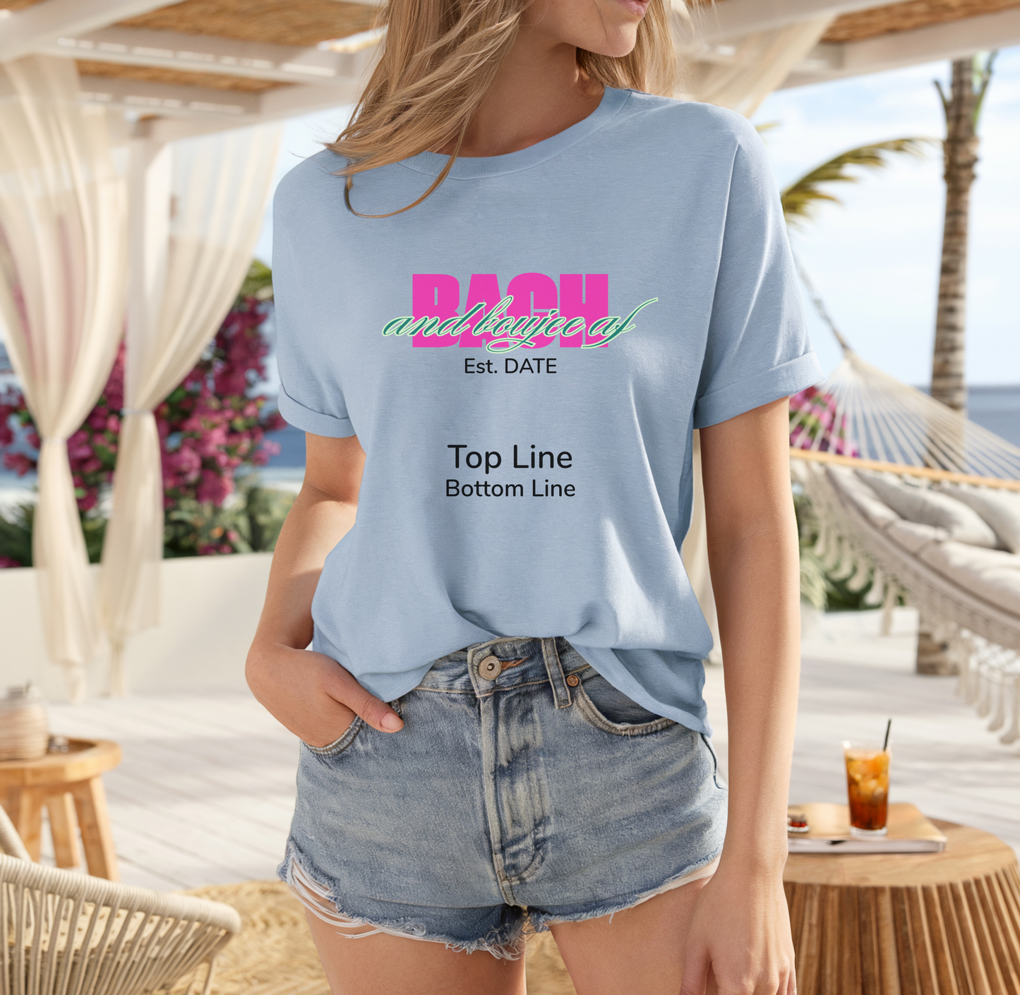 Bach and Boujee AF Tee – Luxe Bachelorette Party Shirt with Wheel of Dare QR Code
