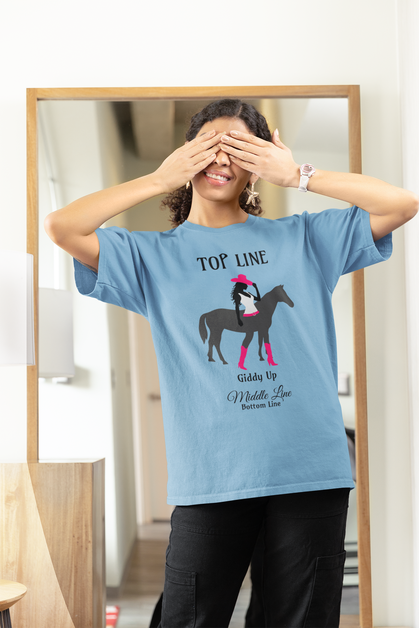 Giddy Up Personalized Cowgirl Tee – Custom Bachelorette Shirt with Wheel of Dare QR Code, Girls’ Weekend