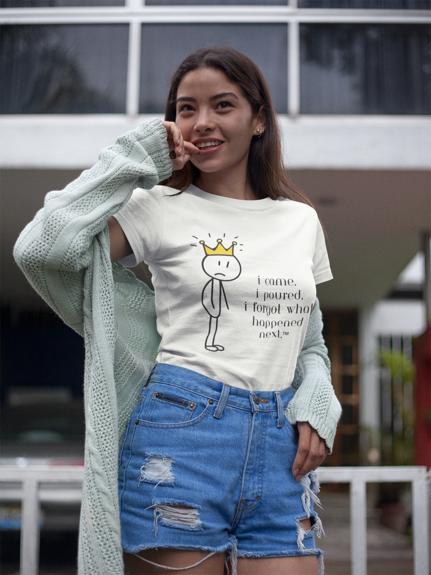 Pour Decisions Tee – I Came, I Poured, I Forgot | Wheel of Dare QR Code Party Game Shirt