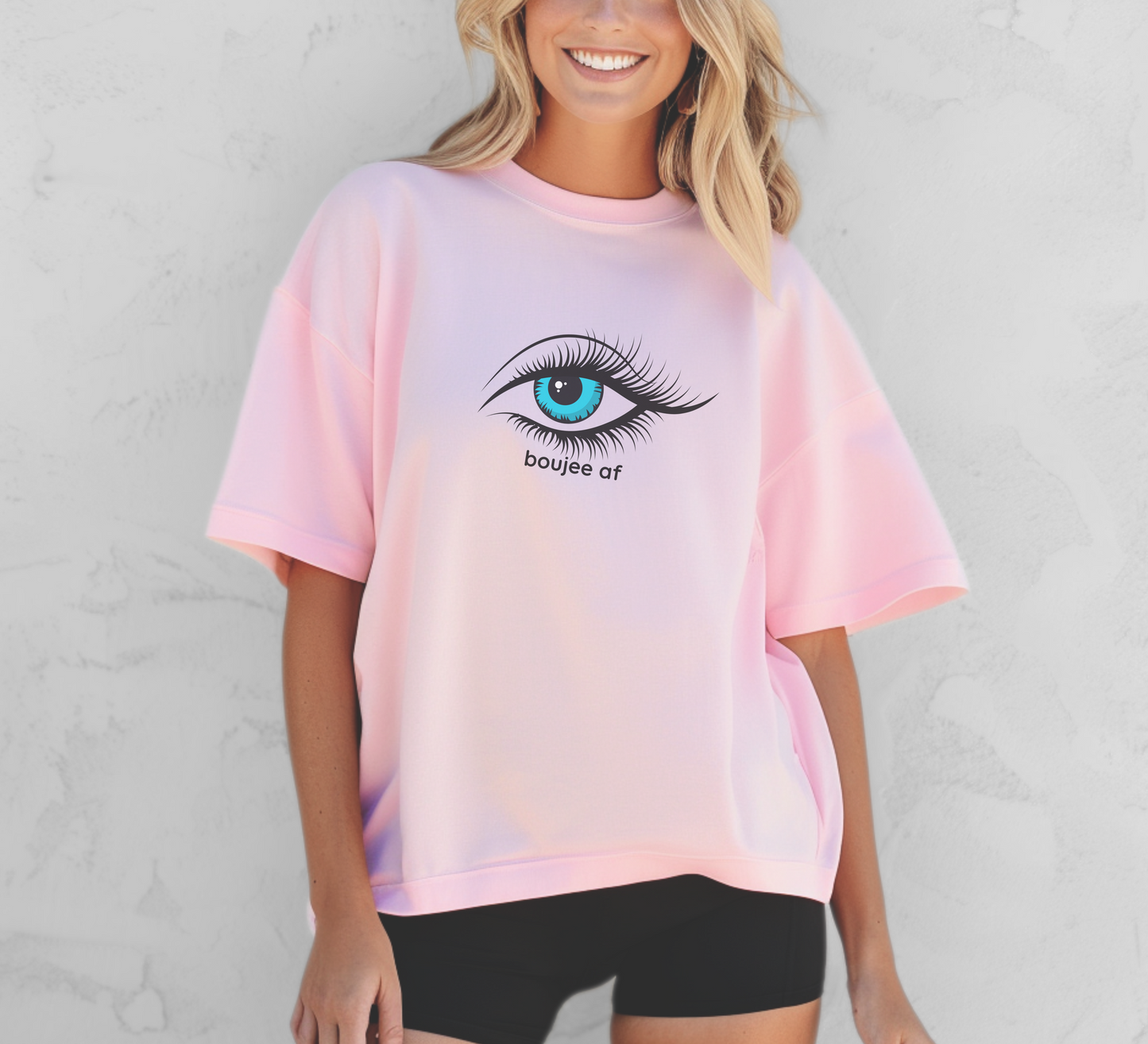 Boujee AF Tee – Glam Eye Edition | Party-Ready Oversized Trend + Wheel of Dare QR Code