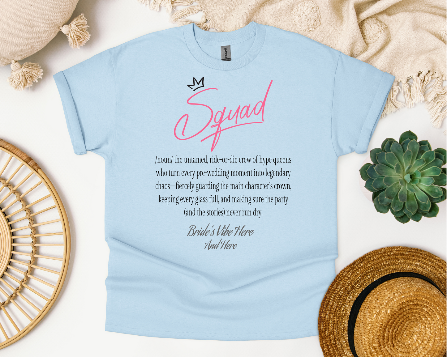 Customizable Sassy Bride Squad Tee – Unisex Heavy Cotton Shirt with Party Game QR Code | Bachelorette Party Must-Have