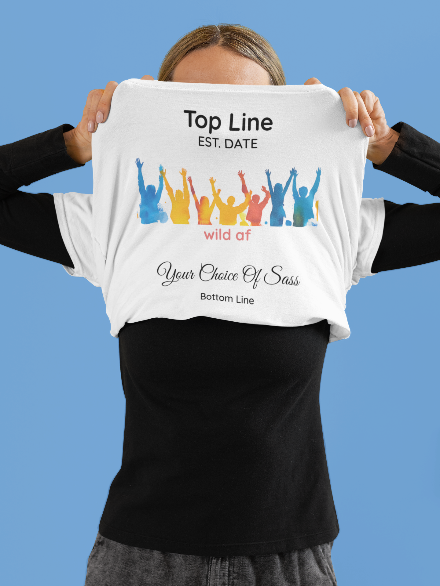 Wild AF Custom Party Tee – Personalized Group Shirt with Wheel of Dare QR Code, Bachelorette & Girls’ Weekend