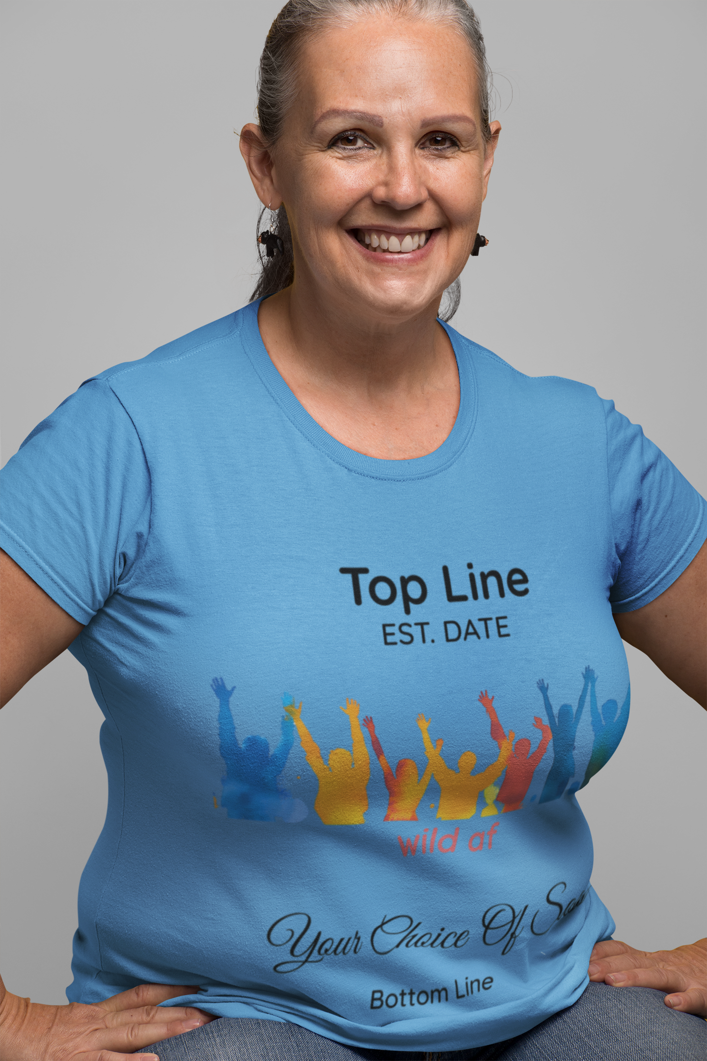 Wild AF Custom Party Tee – Personalized Group Shirt with Wheel of Dare QR Code, Bachelorette & Girls’ Weekend