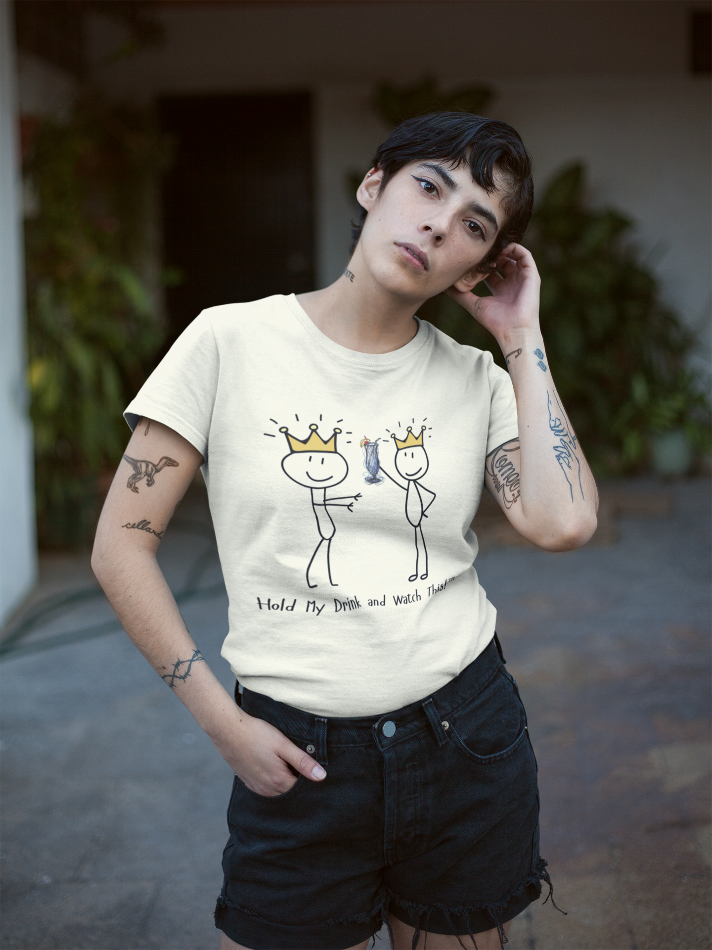 Hold My Drink and Watch This Tee – Wheel of Dare QR Code Party Game Shirt