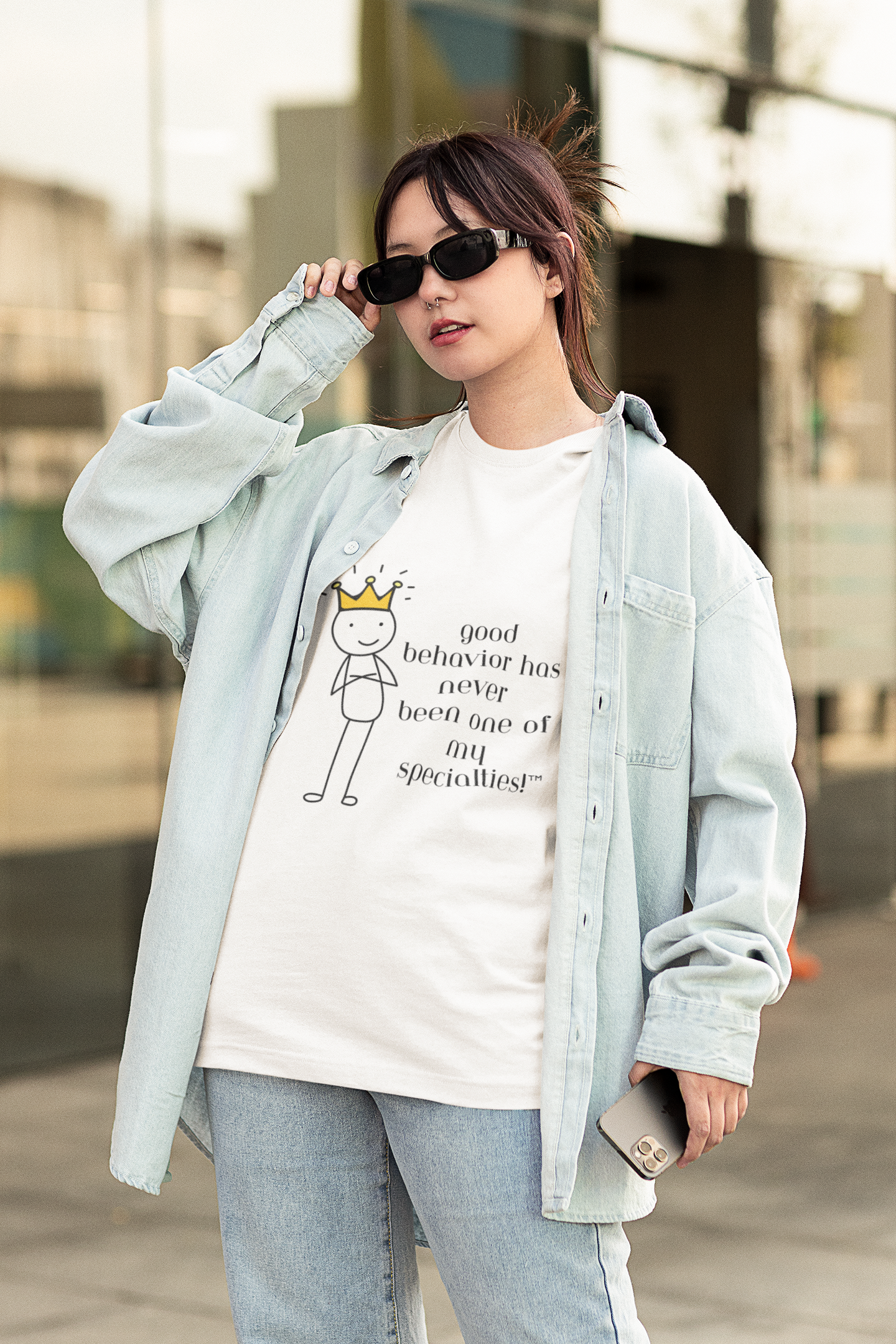 Good Behavior Has Never Been One of My Specialties Tee – Wheel of Dare QR Code Party Game Shirt