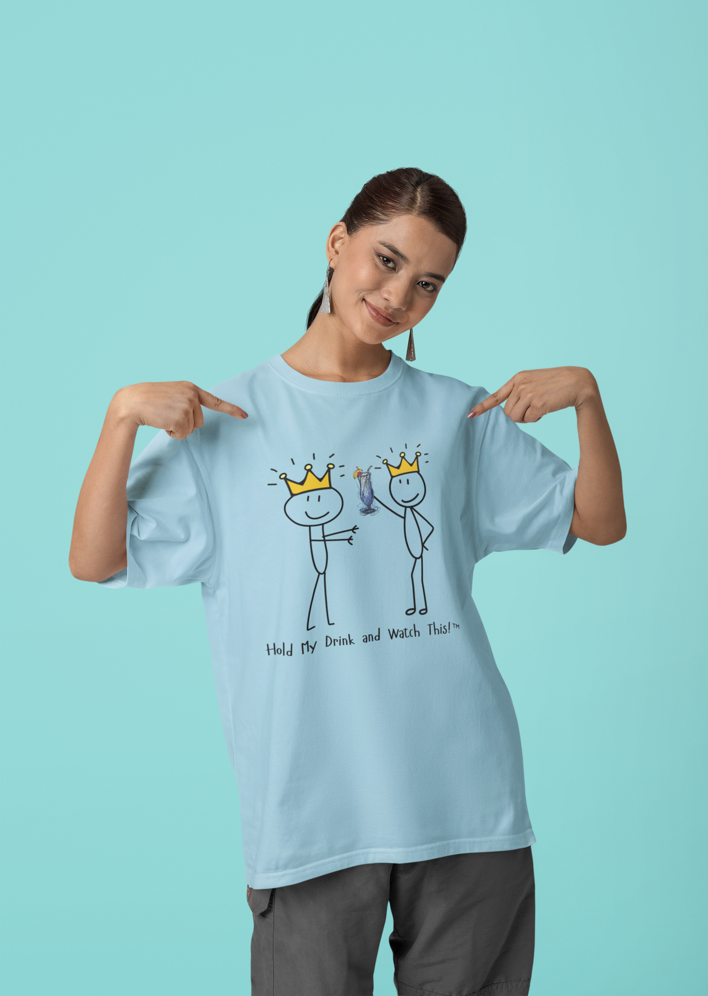 Hold My Drink and Watch This Tee – Wheel of Dare QR Code Party Game Shirt
