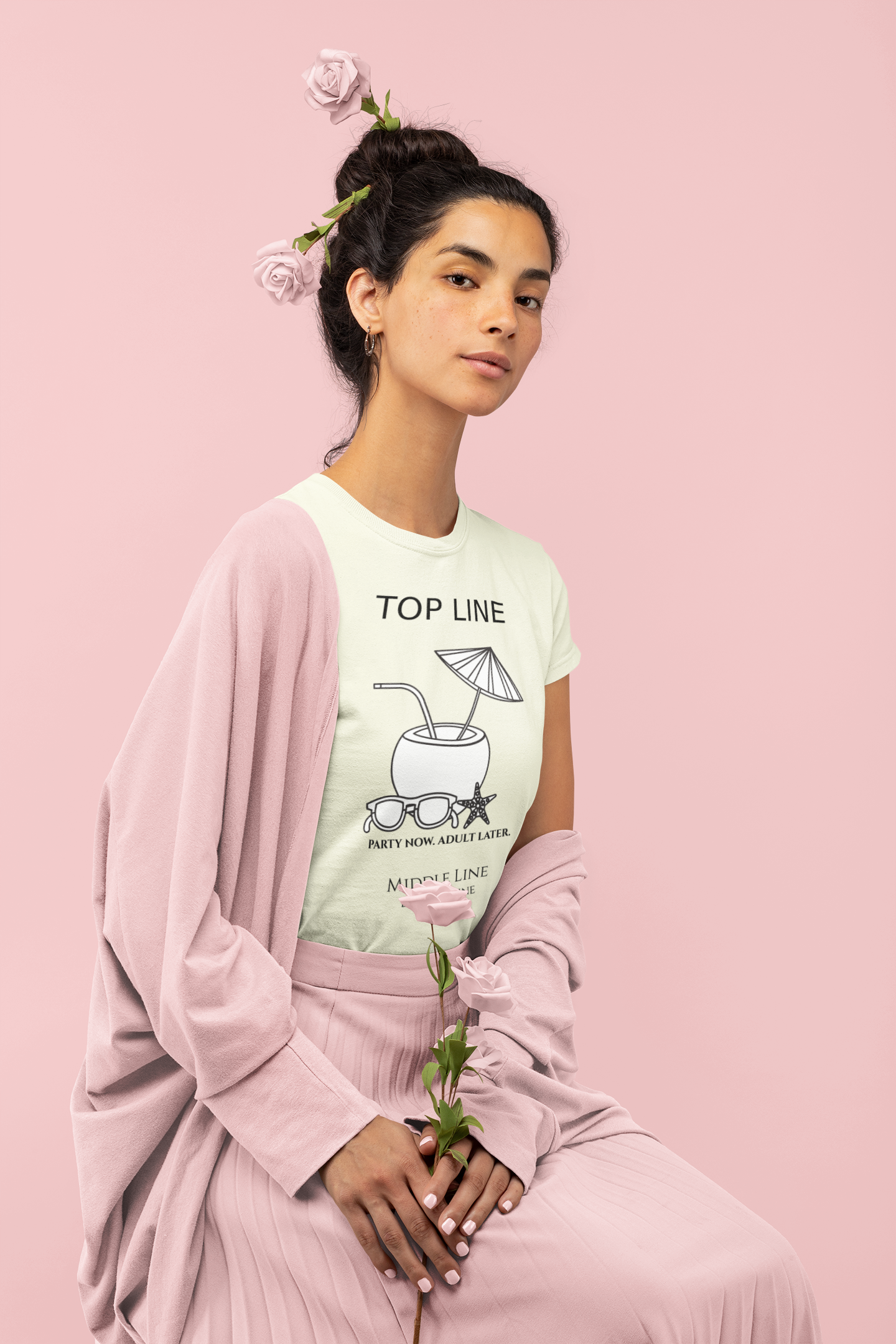 Party Now Adult Later Tee – Bachelorette & Girls’ Weekend Party Shirt with Wheel of Dare Game