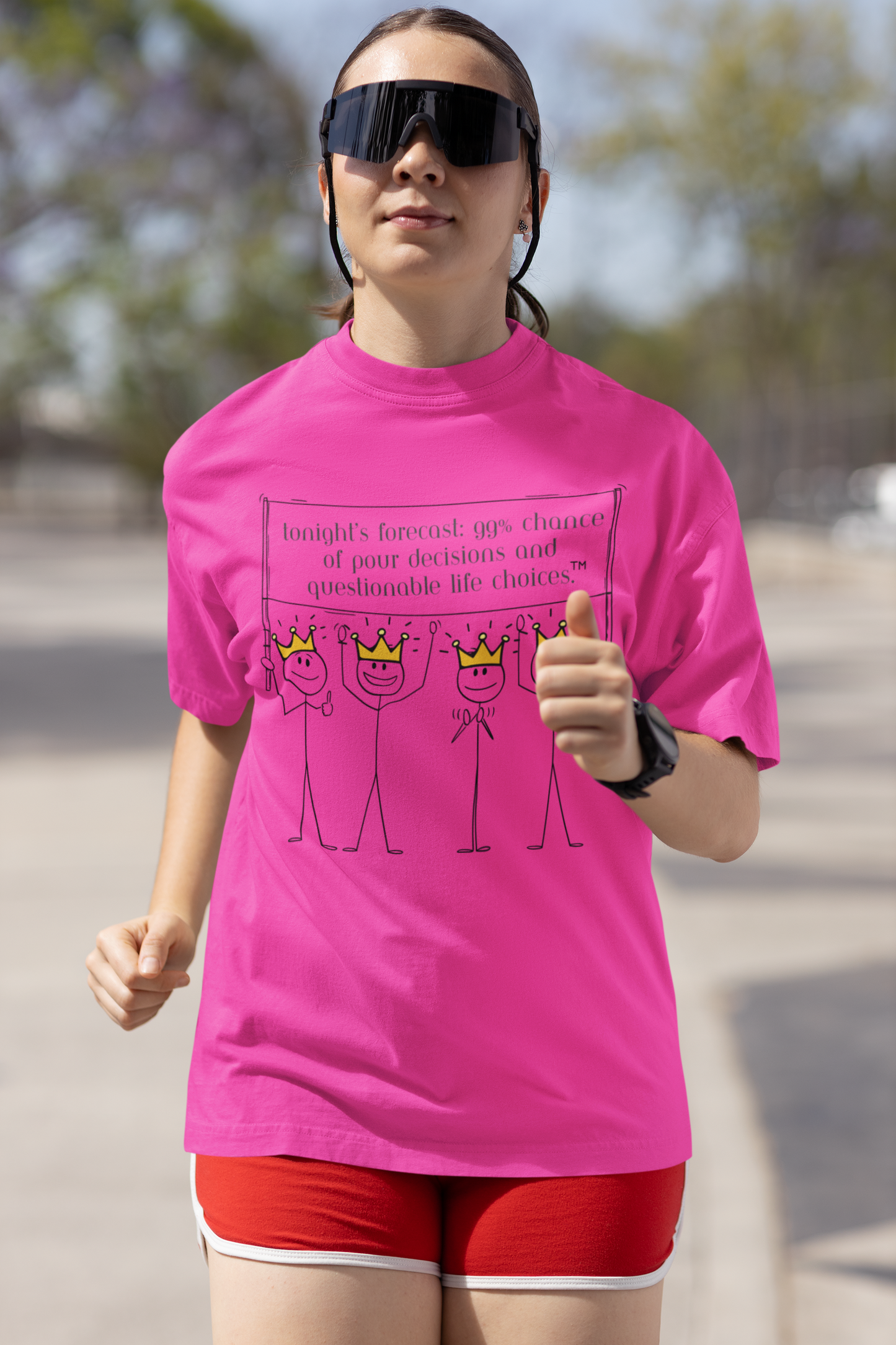 Tonight’s Forecast: 99% Chance of Pour Decisions Tee – Wheel of Dare QR Code Party Game Shirt