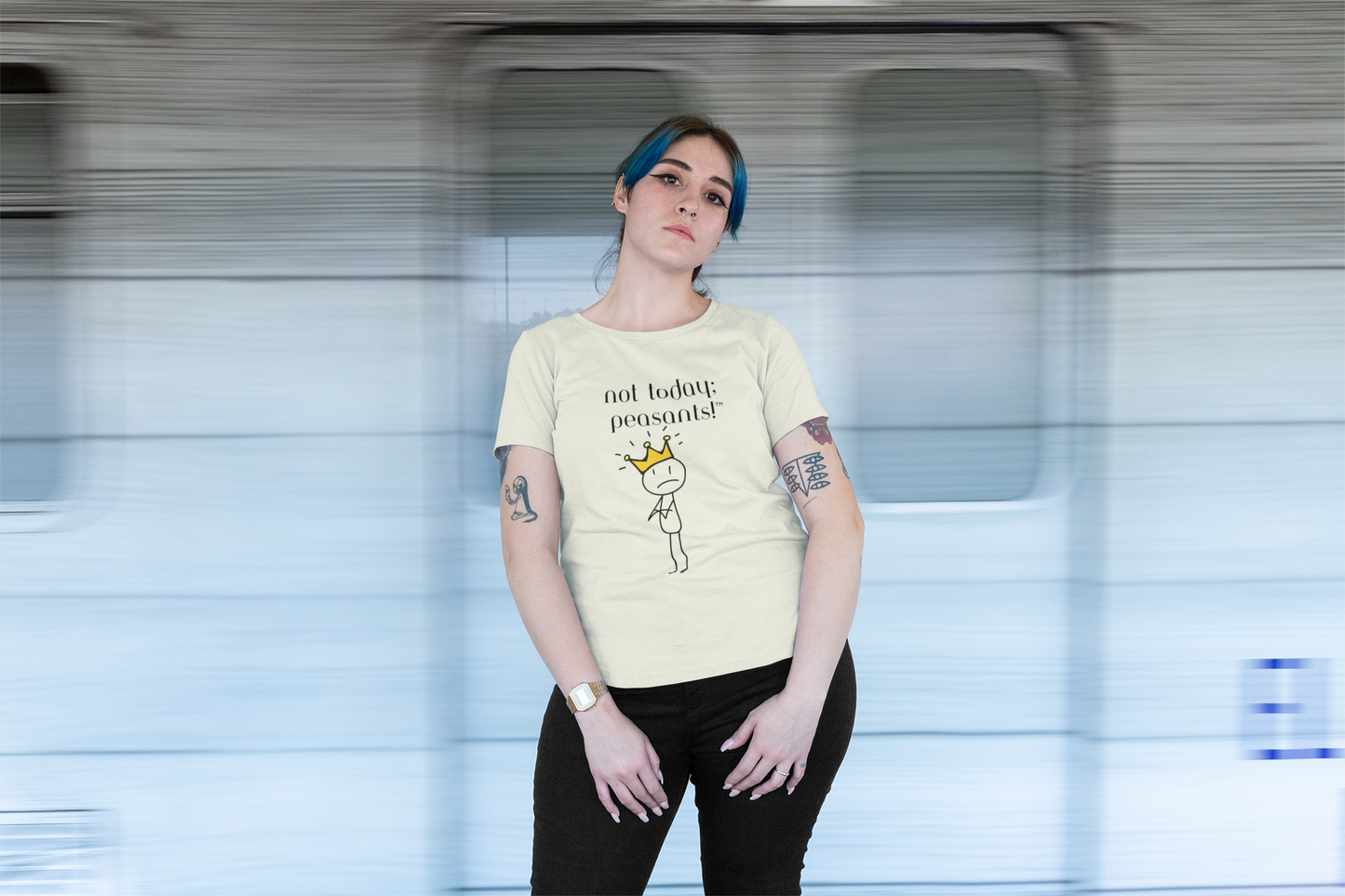 Not Today, Peasants Tee – Pour Decisions Party Shirt with Wheel of Dare QR Code Game