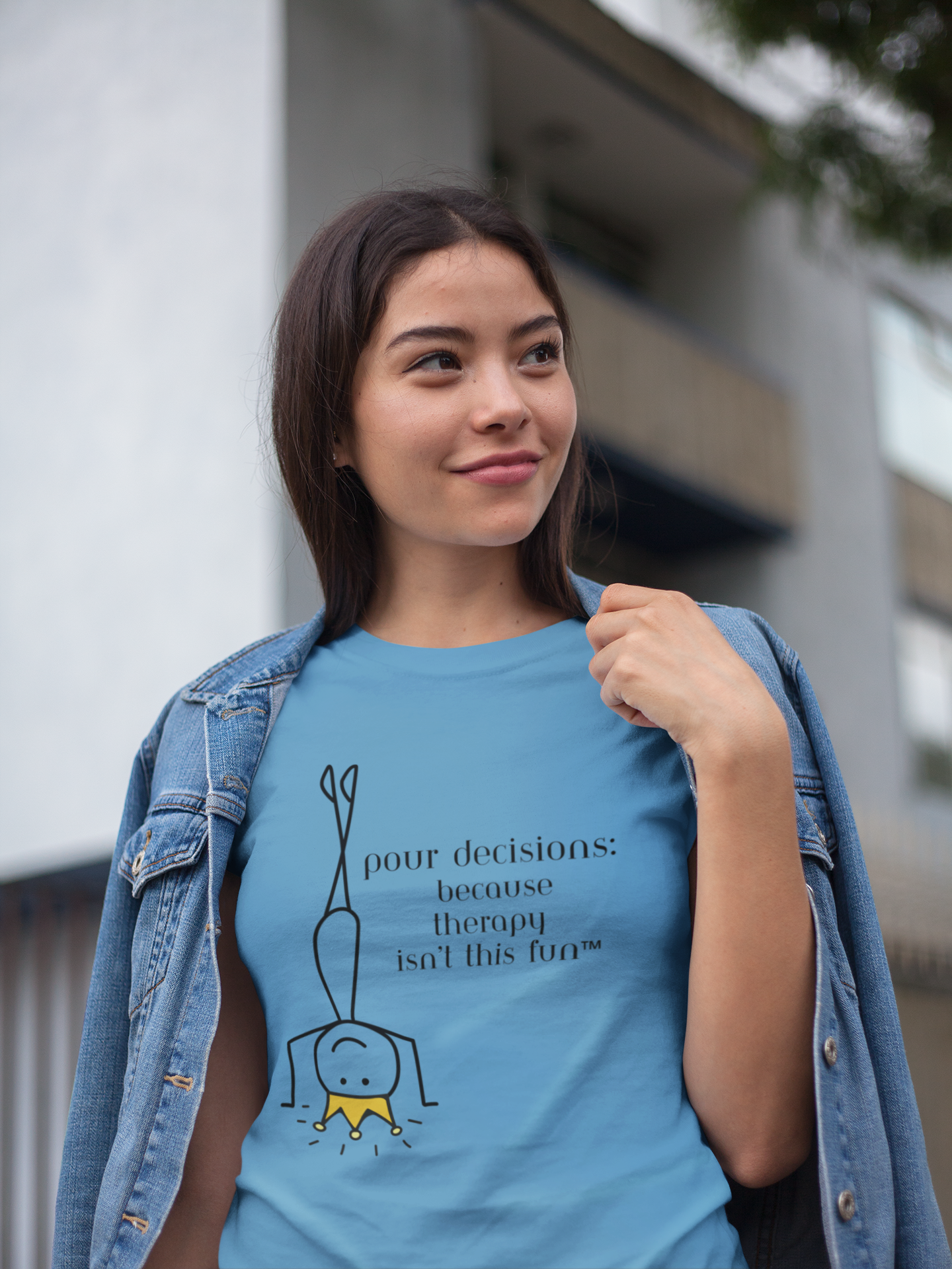 Pour Decisions: Because Therapy Isn't This Much Fun Tee | Wheel of Dare QR Code Party Game Shirt