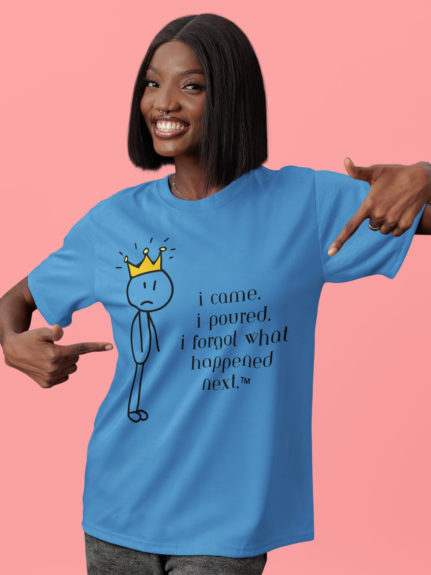 Pour Decisions Tee – I Came, I Poured, I Forgot | Wheel of Dare QR Code Party Game Shirt
