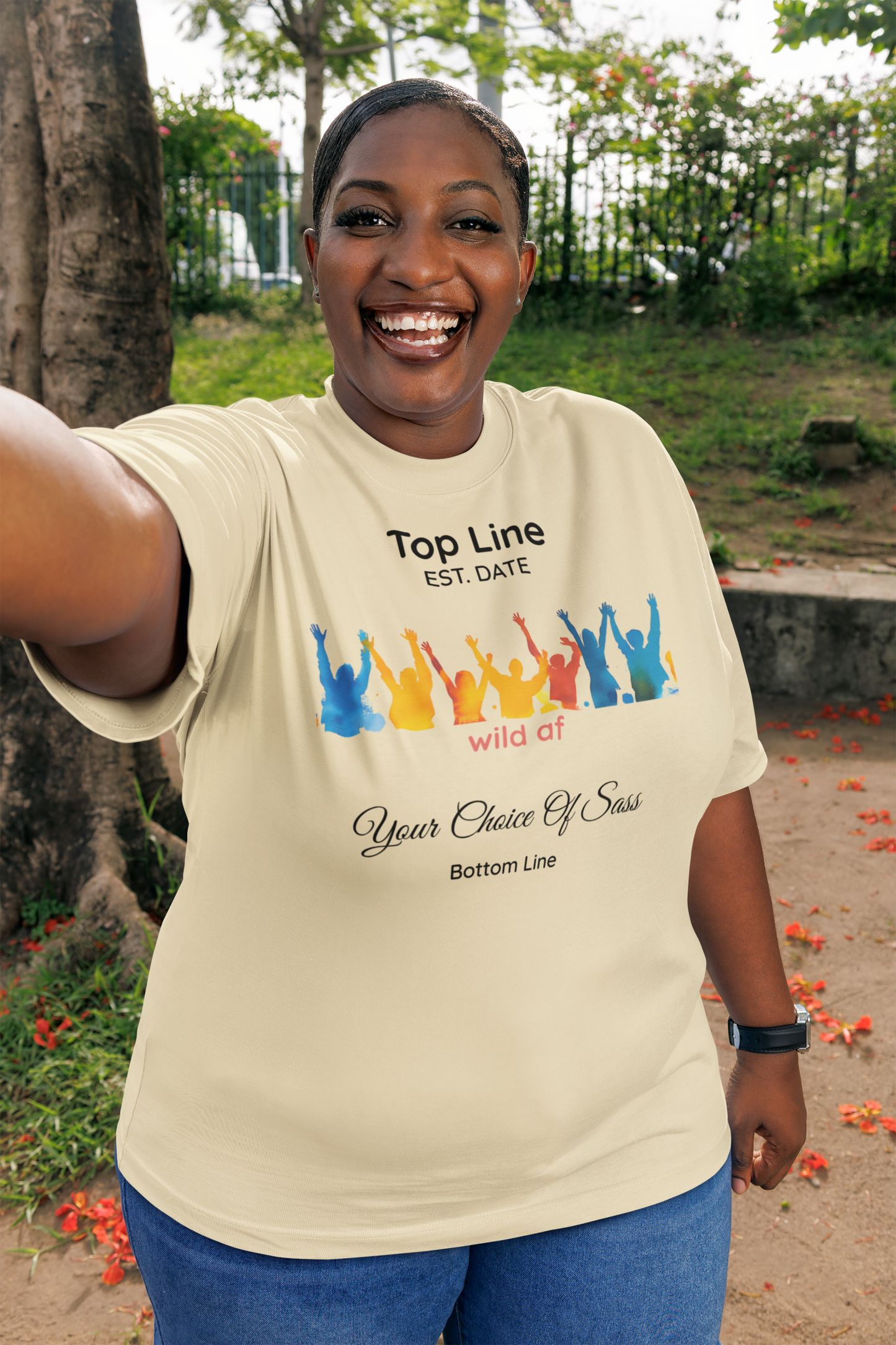 Wild AF Custom Party Tee – Personalized Group Shirt with Wheel of Dare QR Code, Bachelorette & Girls’ Weekend