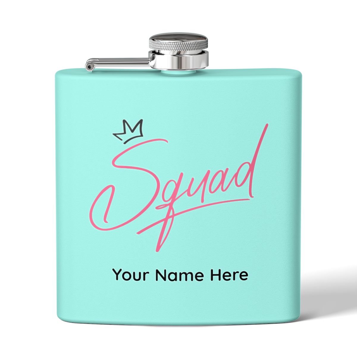Squad Crown Stainless Steel Flask | 6oz Sassy Party Gift for Girls’ Trips & Bach Parties Steel Flask, 6oz