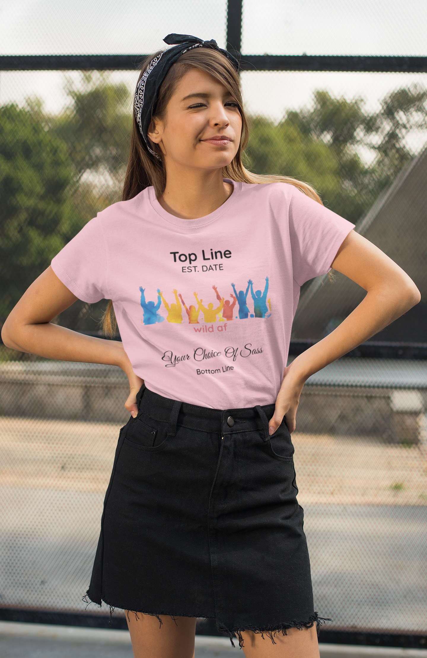 Wild AF Custom Party Tee – Personalized Group Shirt with Wheel of Dare QR Code, Bachelorette & Girls’ Weekend