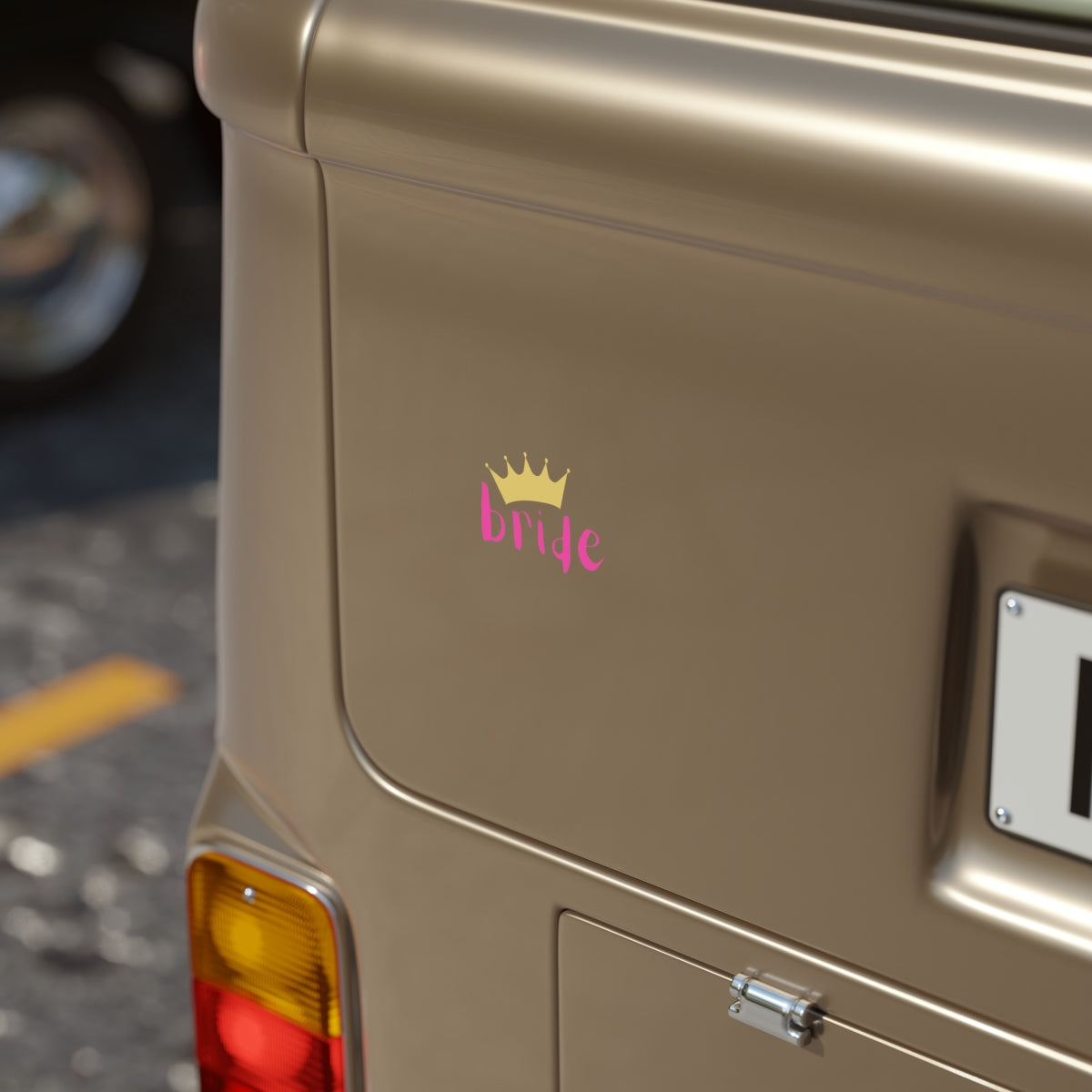Bride Crown Sticker – Transparent Die Cut, Hot Pink Bachelorette Sticker