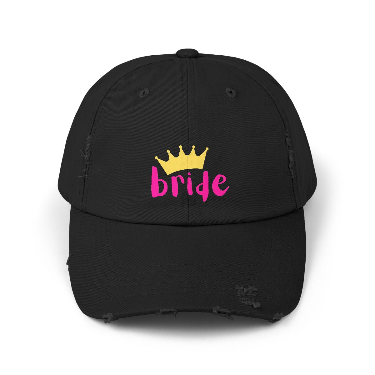Bride Crown Distressed Hat – Sassy Cotton Twill, Adjustable, Party-Ready
