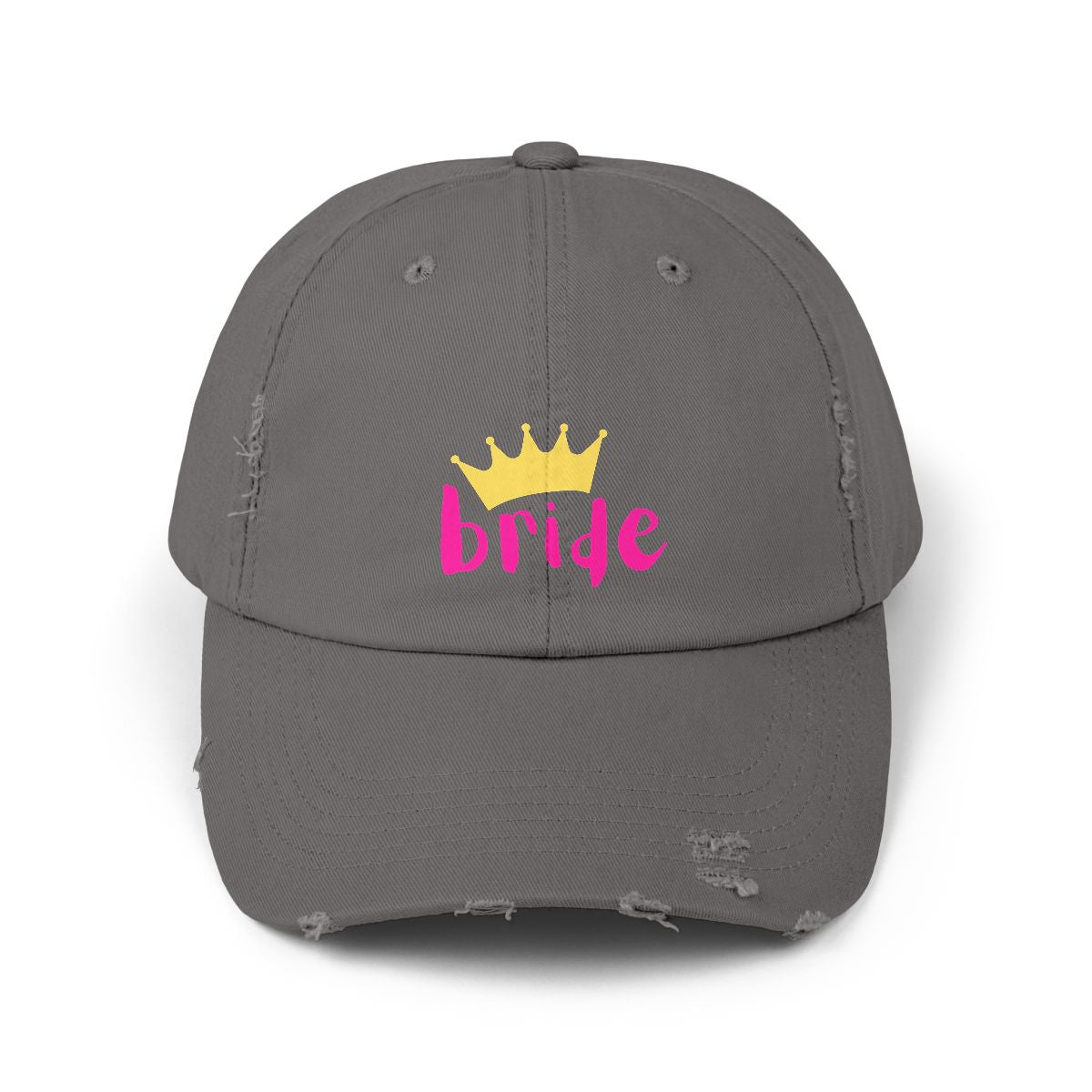Bride Crown Distressed Hat – Sassy Cotton Twill, Adjustable, Party-Ready