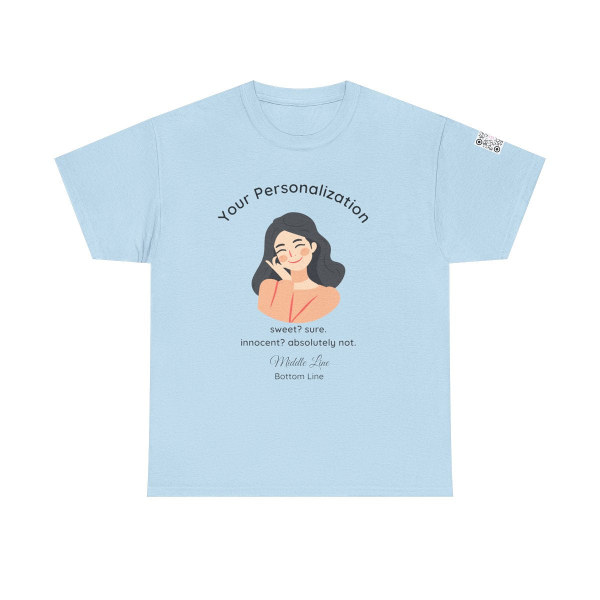 Sweet? Sure. Innocent? Absolutely Not. Personalized Tee – Bach & Girls’ Weekend Party Shirt with Wheel of Dare QR Code