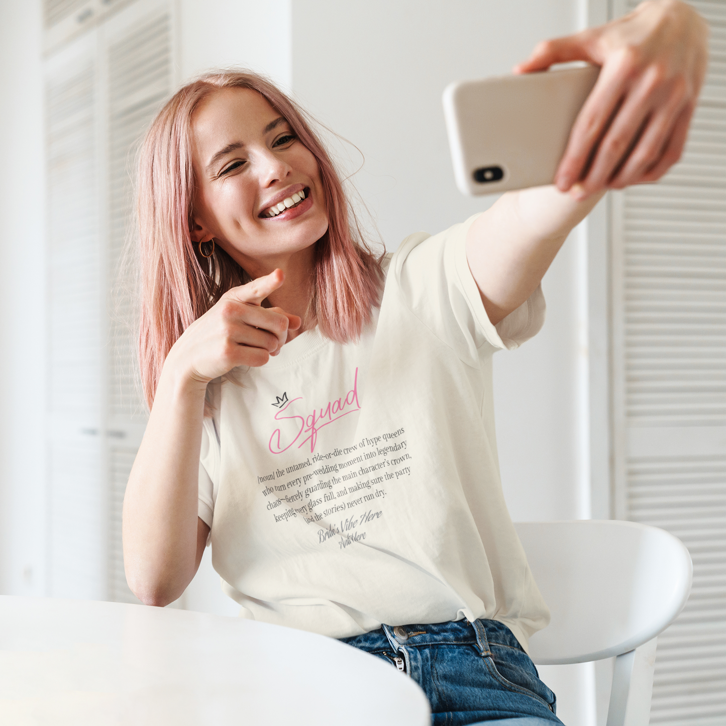 Customizable Sassy Bride Squad Tee – Unisex Heavy Cotton Shirt with Party Game QR Code | Bachelorette Party Must-Have