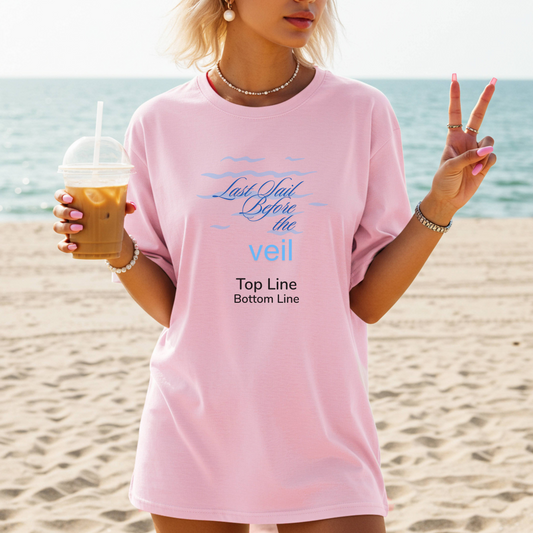 Last Sail Before the Veil Tee – Nautical Bachelorette Shirt with Wheel of Dare QR Code Game