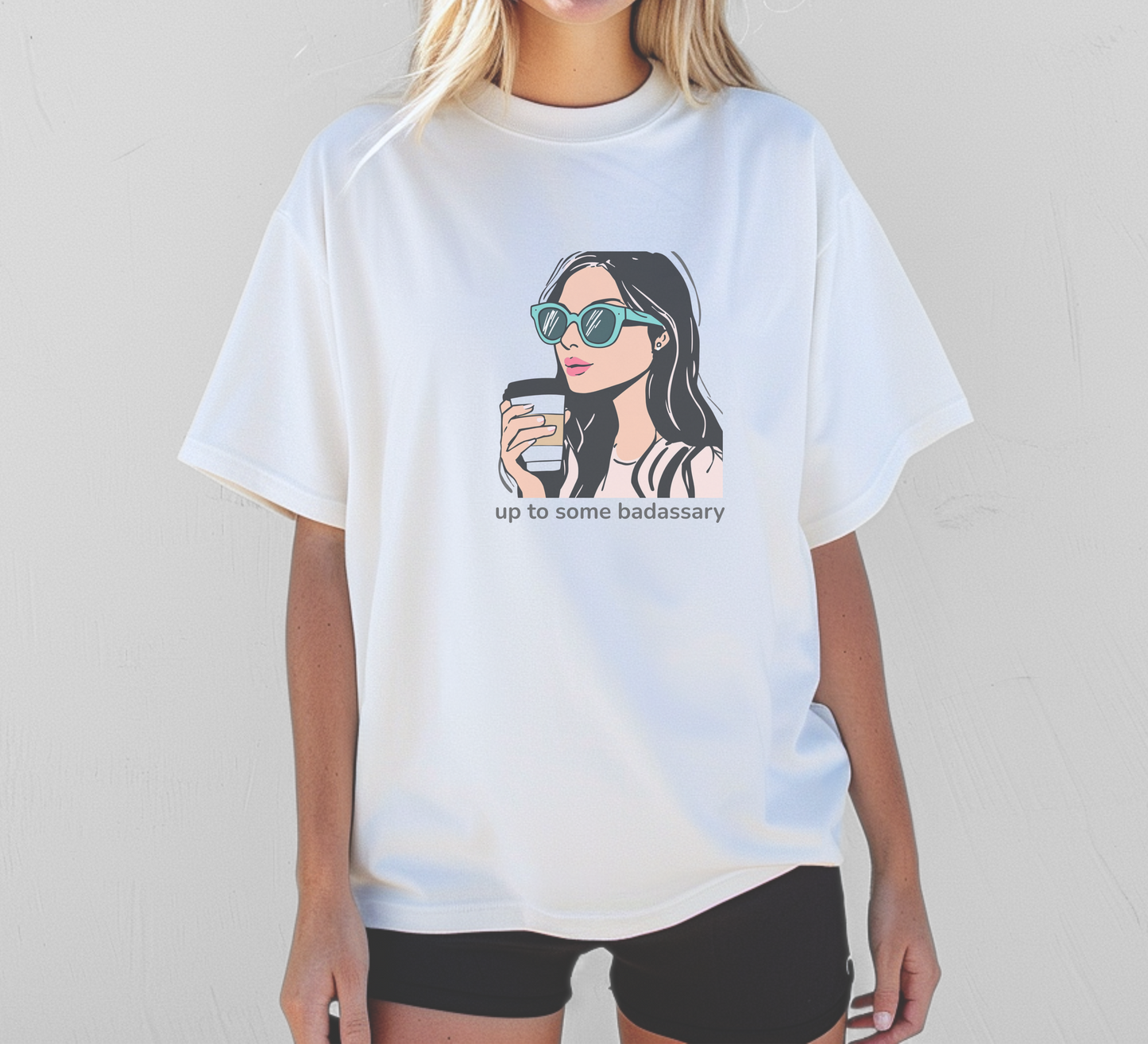 Up to Some Badassary Tee – Coffee & Confidence Edition | Party Dare QR Code