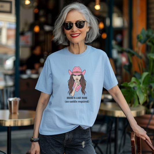 Bride’s Last Ride Tee – No Saddle Required | Bachelorette Party Dare QR Code