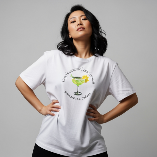 Virgo’s Celestial Perfection | Astromixology Zodiac Cocktail Recipe Wheel of Dare QR Code Party Game Shirt (Copy)