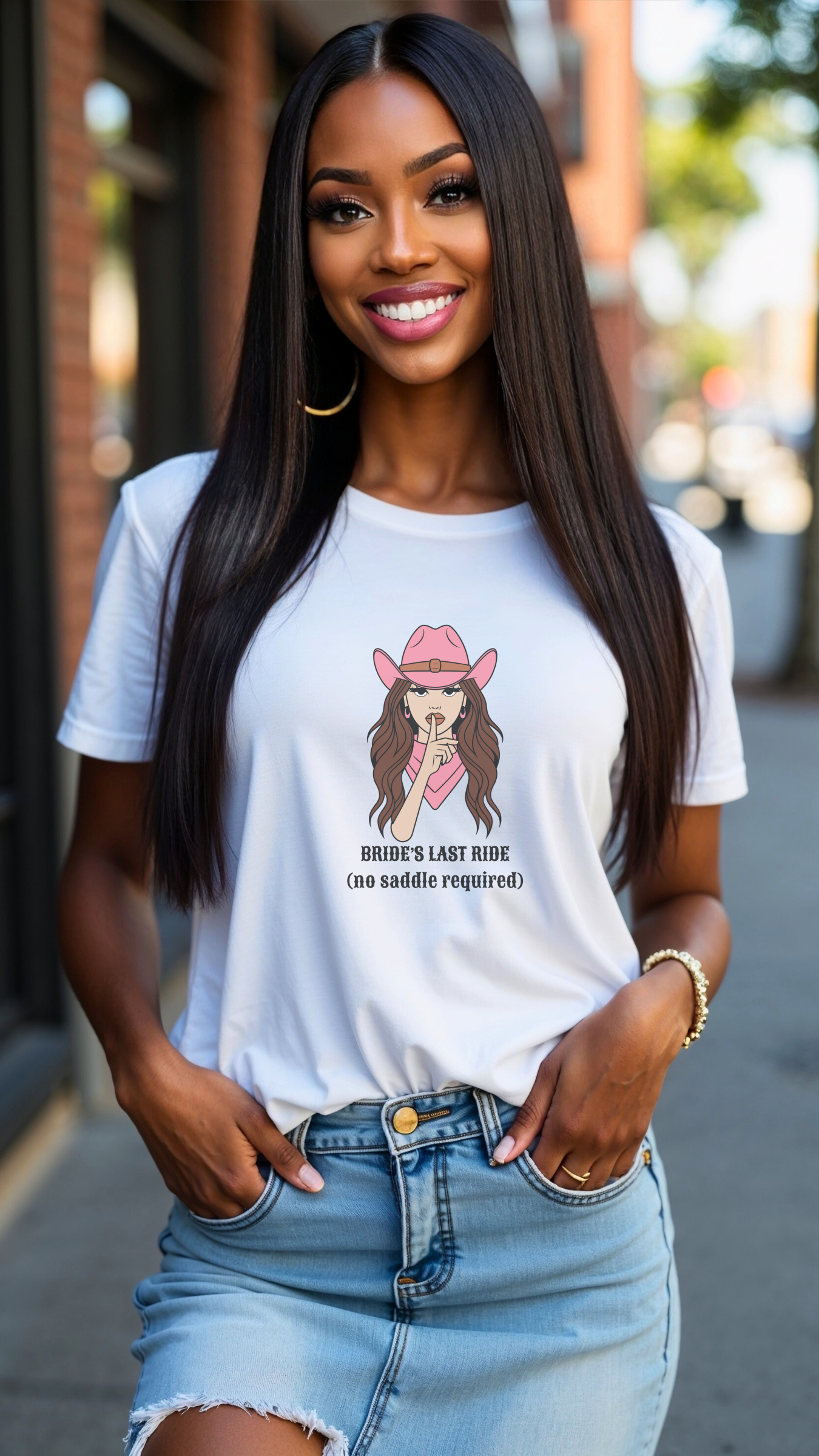 Bride’s Last Ride Tee – No Saddle Required | Bachelorette Party Dare QR Code