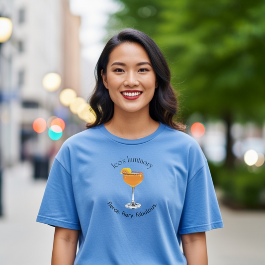 Leo’s Luminary | Astromixology Zodiac Cocktail Recipe Wheel of Dare QR Code Party Game Shirt (Copy)