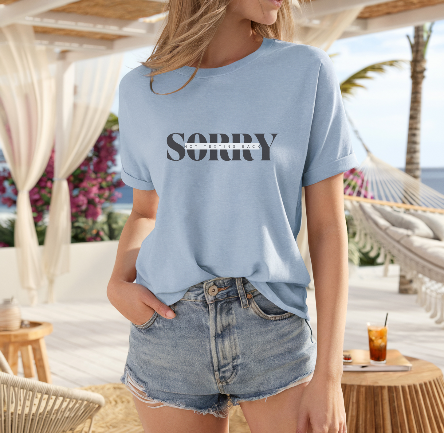 Sorry. Not Texting Back Tee – Wheel of Dare QR Code Party Game Shirt