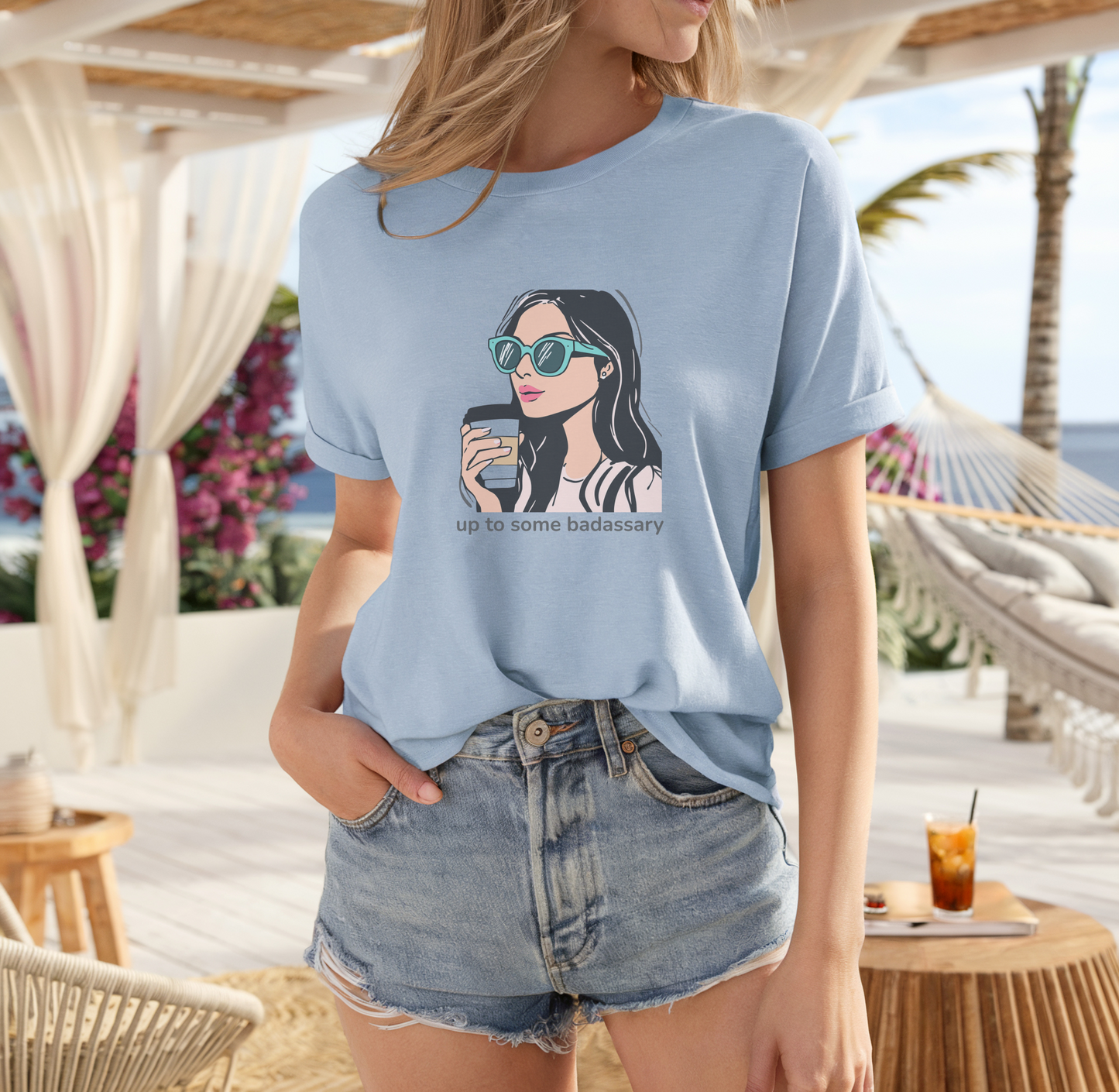 Up to Some Badassary Tee – Coffee & Confidence Edition | Party Dare QR Code