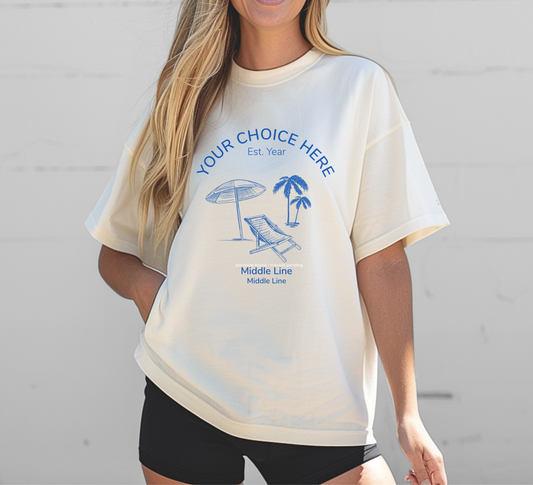 Beach Bash Bachelorette Tee – Personalized Girls’ Weekend Shirt with Wheel of Dare QR Code Game