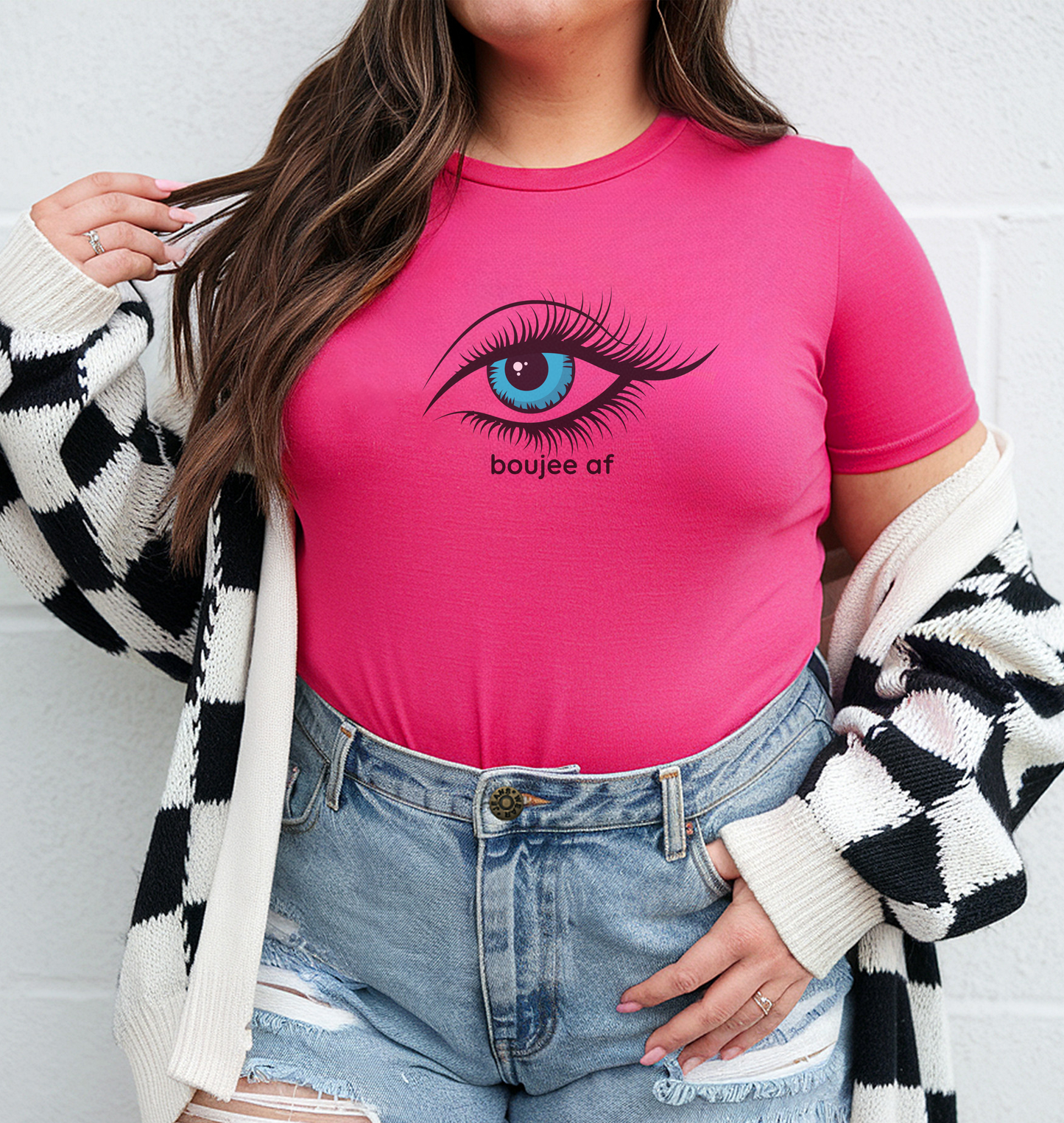 Boujee AF Tee – Glam Eye Edition | Party-Ready Oversized Trend + Wheel of Dare QR Code