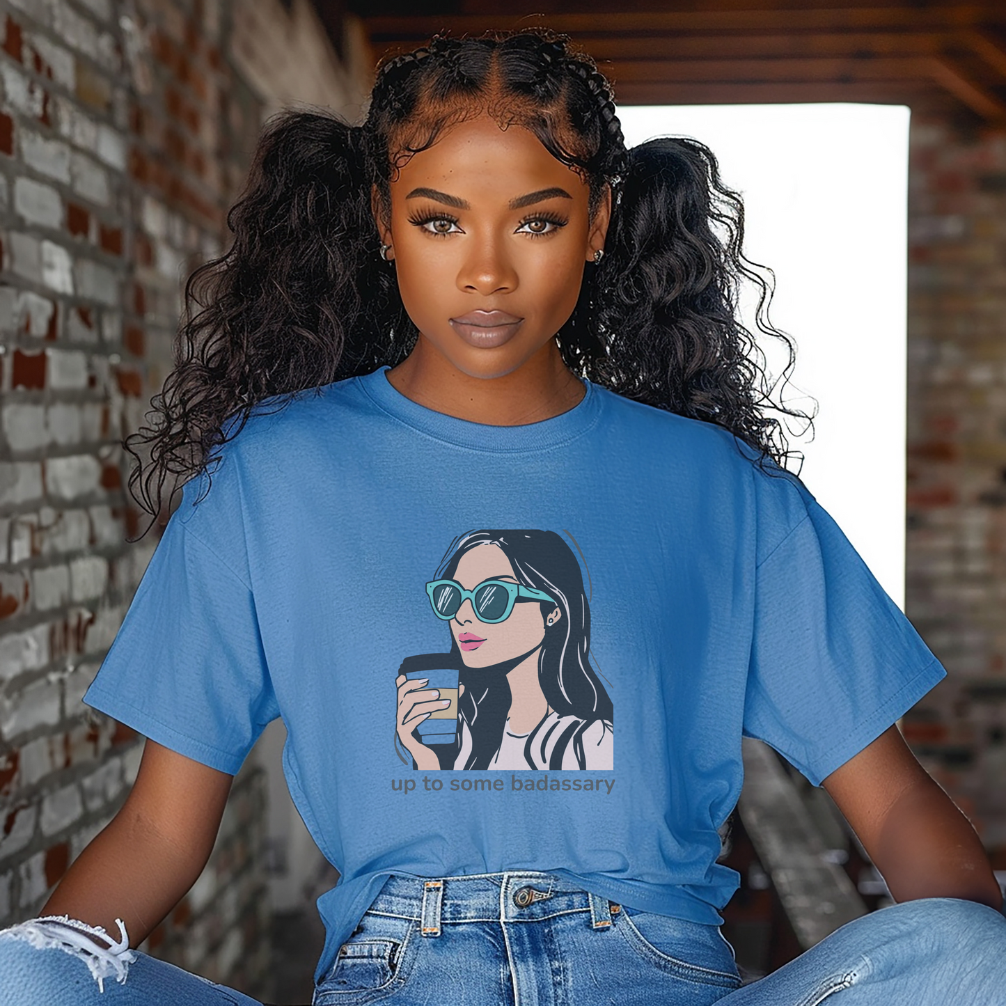 Up to Some Badassary Tee – Coffee & Confidence Edition | Party Dare QR Code
