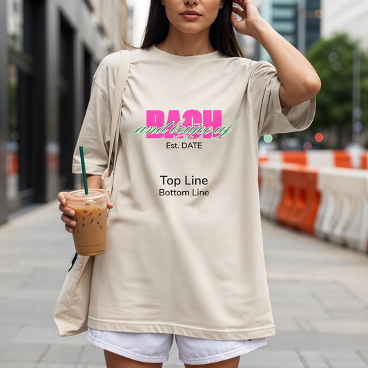 Bach and Boujee AF Tee – Luxe Bachelorette Party Shirt with Wheel of Dare QR Code