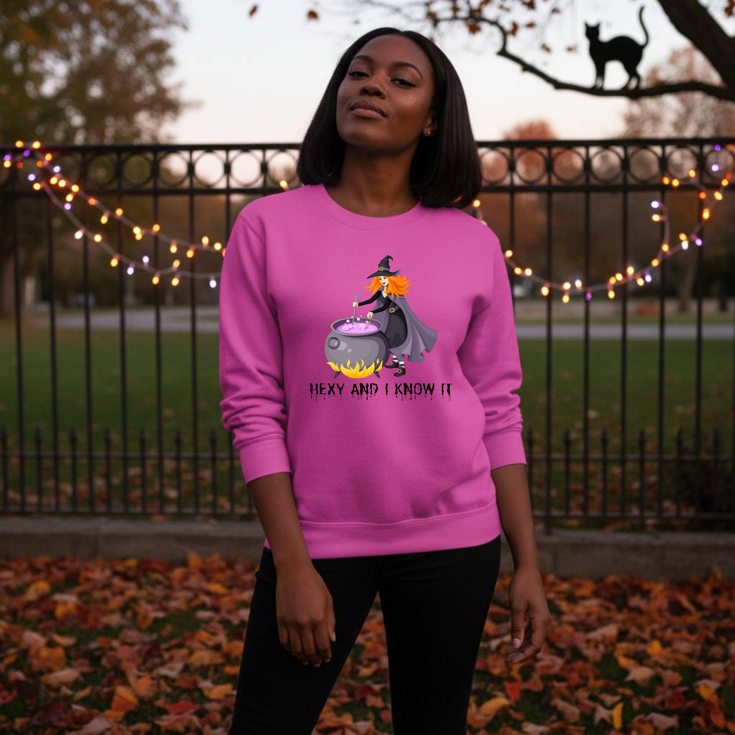 Hexy and I Know It Halloween Sweatshirt – Wheel of SCARE QR Code Party Game