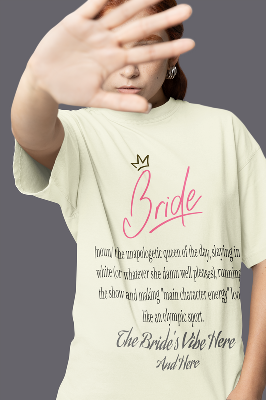 Sassy Bride Definition Tee – Personalized Bachelorette Shirt with Wheel of Dare QR Code Party Game