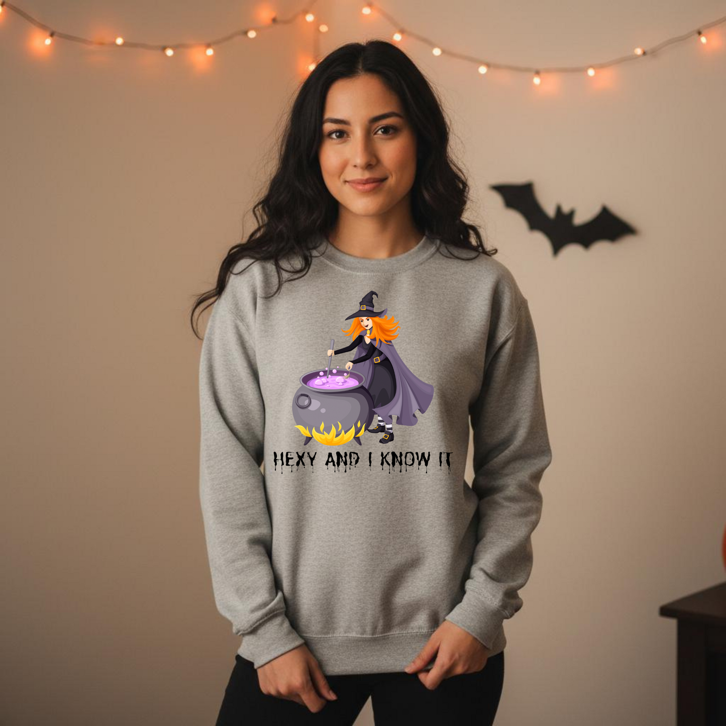 Hexy and I Know It Halloween Sweatshirt – Wheel of SCARE QR Code Party Game